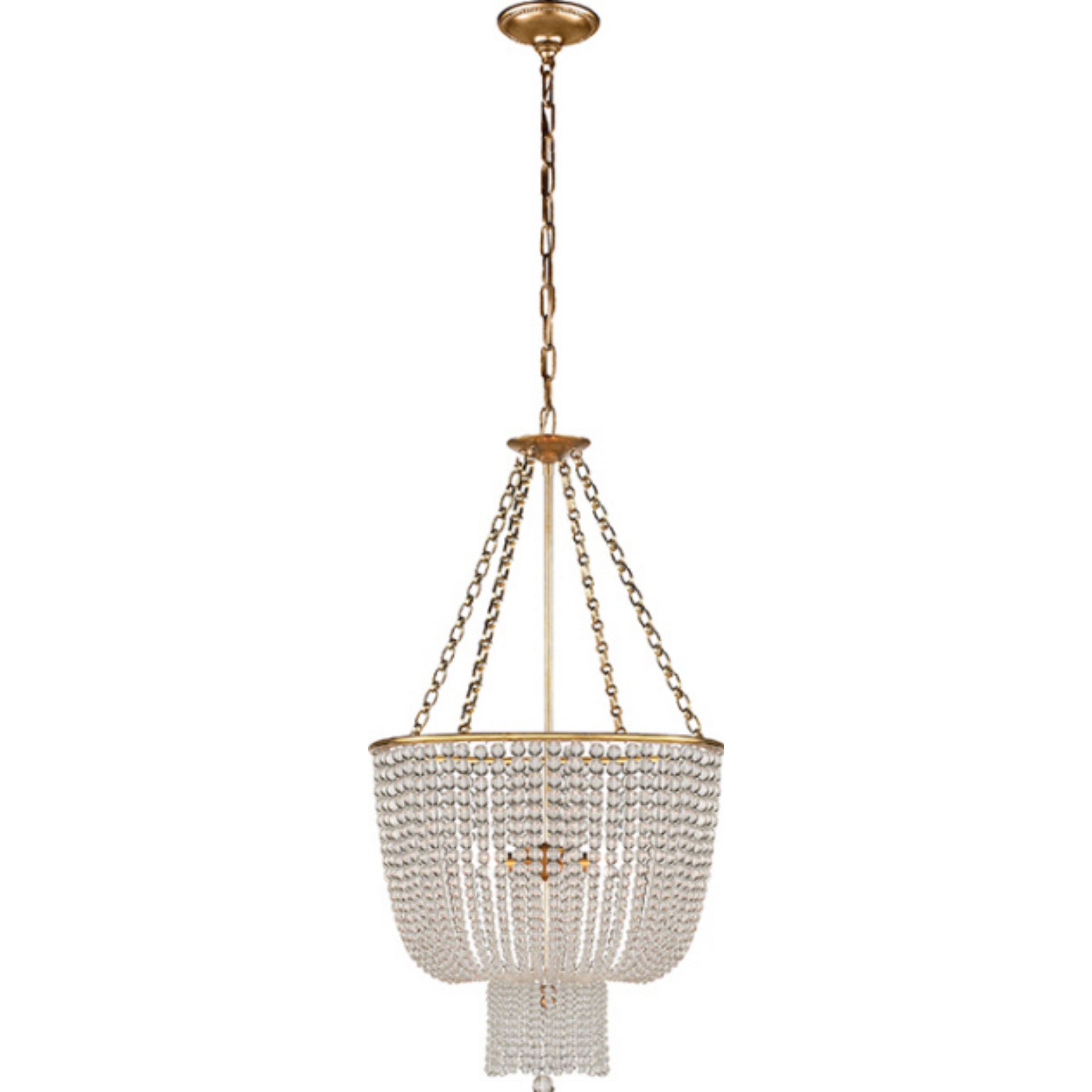 AERIN Asalea Medium Two Tier Chandelier in Hand Rubbed Antique Brass w