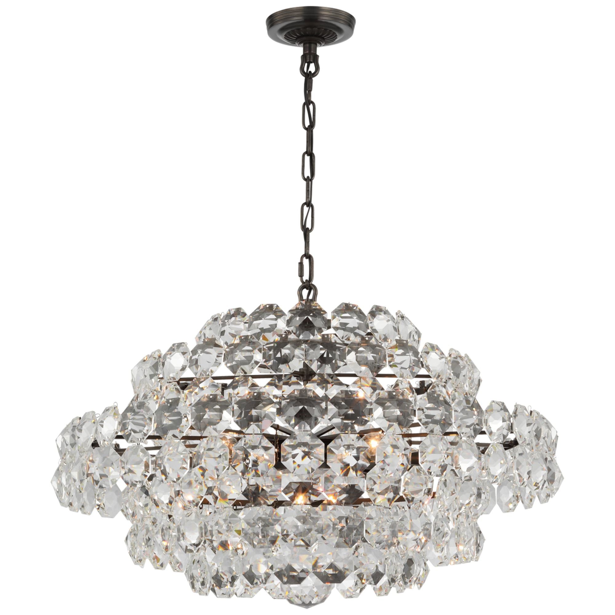 AERIN Sanger Large Chandelier in Bronze with Crystal