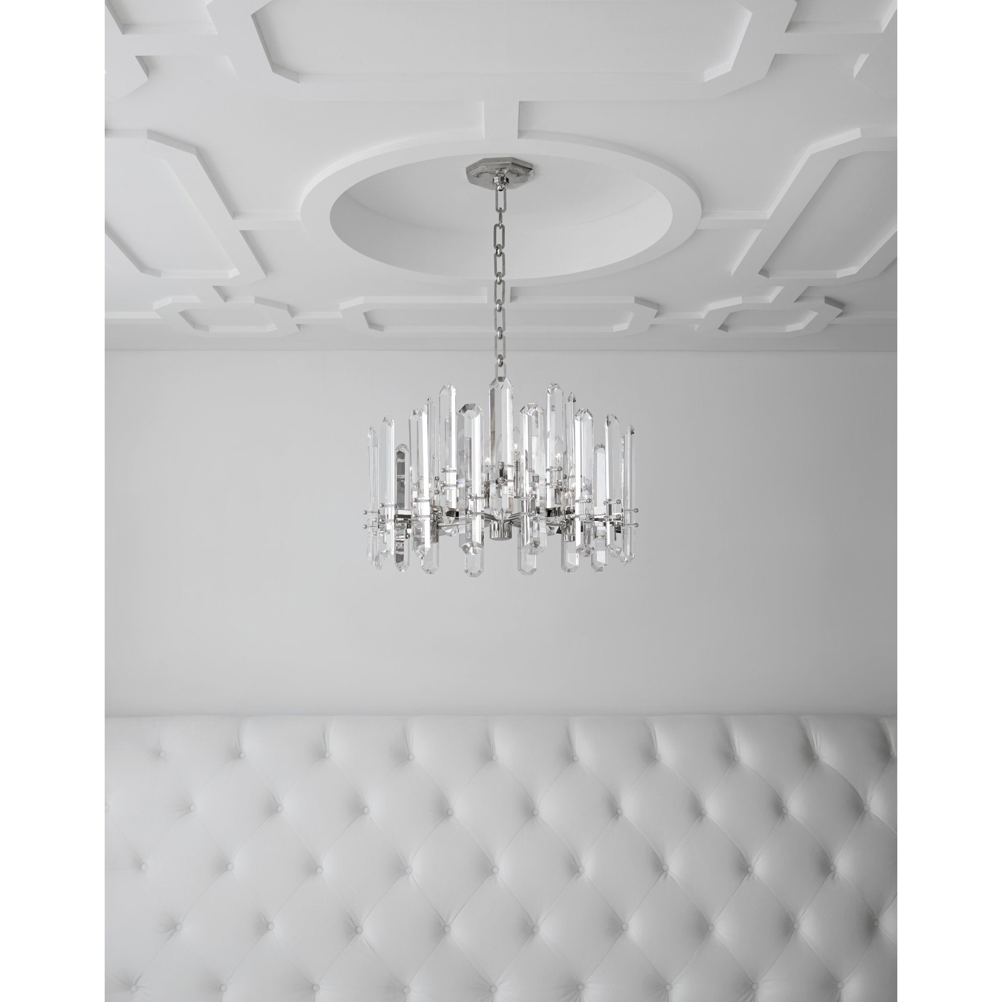 AERIN Wharton Chandelier in Clear Acrylic and Polished Nickel