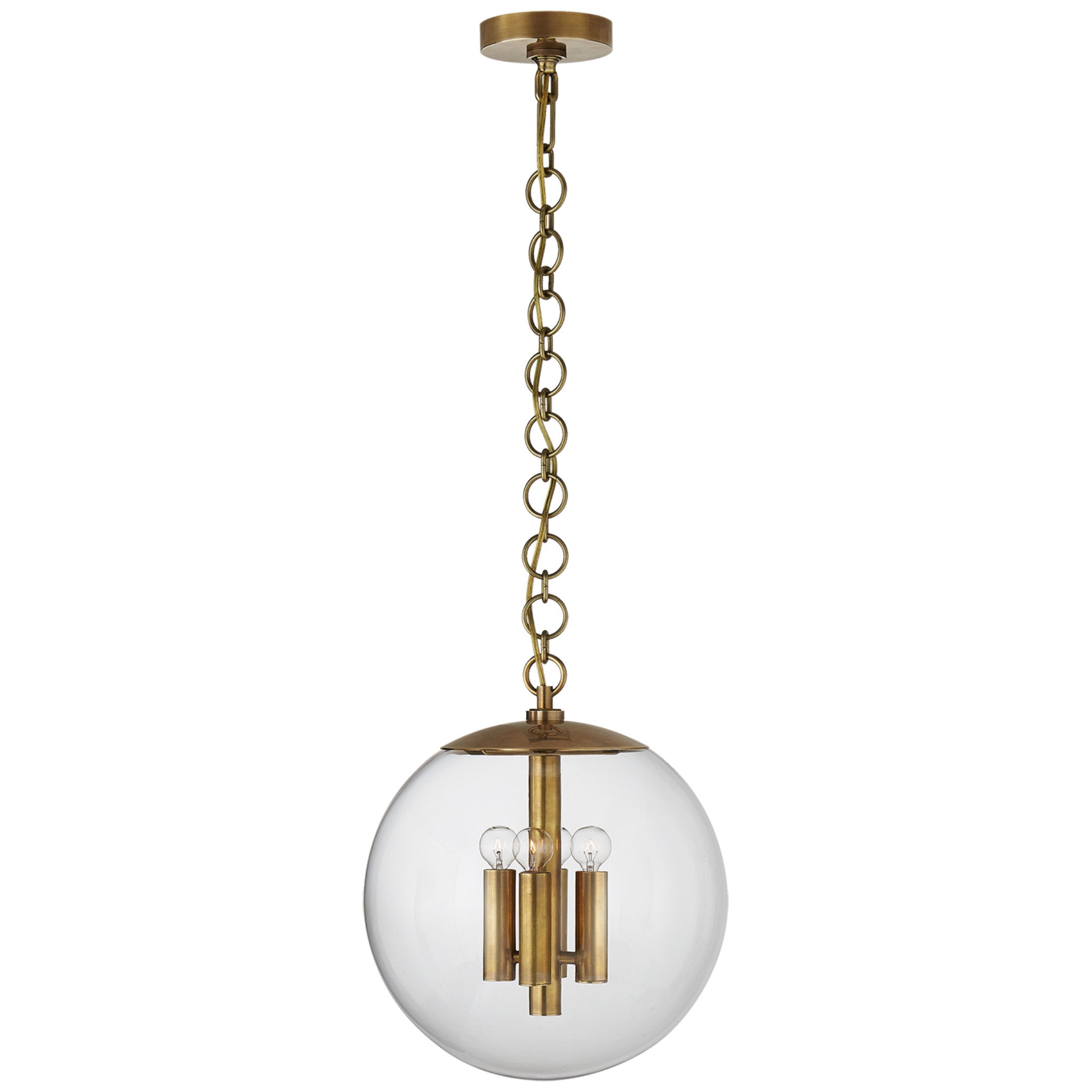 ARN5490HABWSG in Hand-rubbed Antique Brass by Visual Comfort in Little  Rock, AR - Carola Large Ring Chandelier in Hand-Rubbed Antique Brass with  White Strie Glass