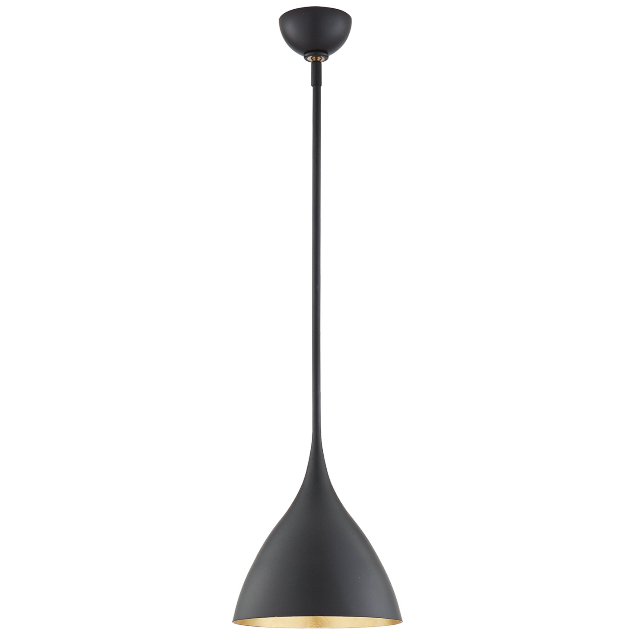 AERIN Agnes Medium Pendant in Matte Black with Gild Interior