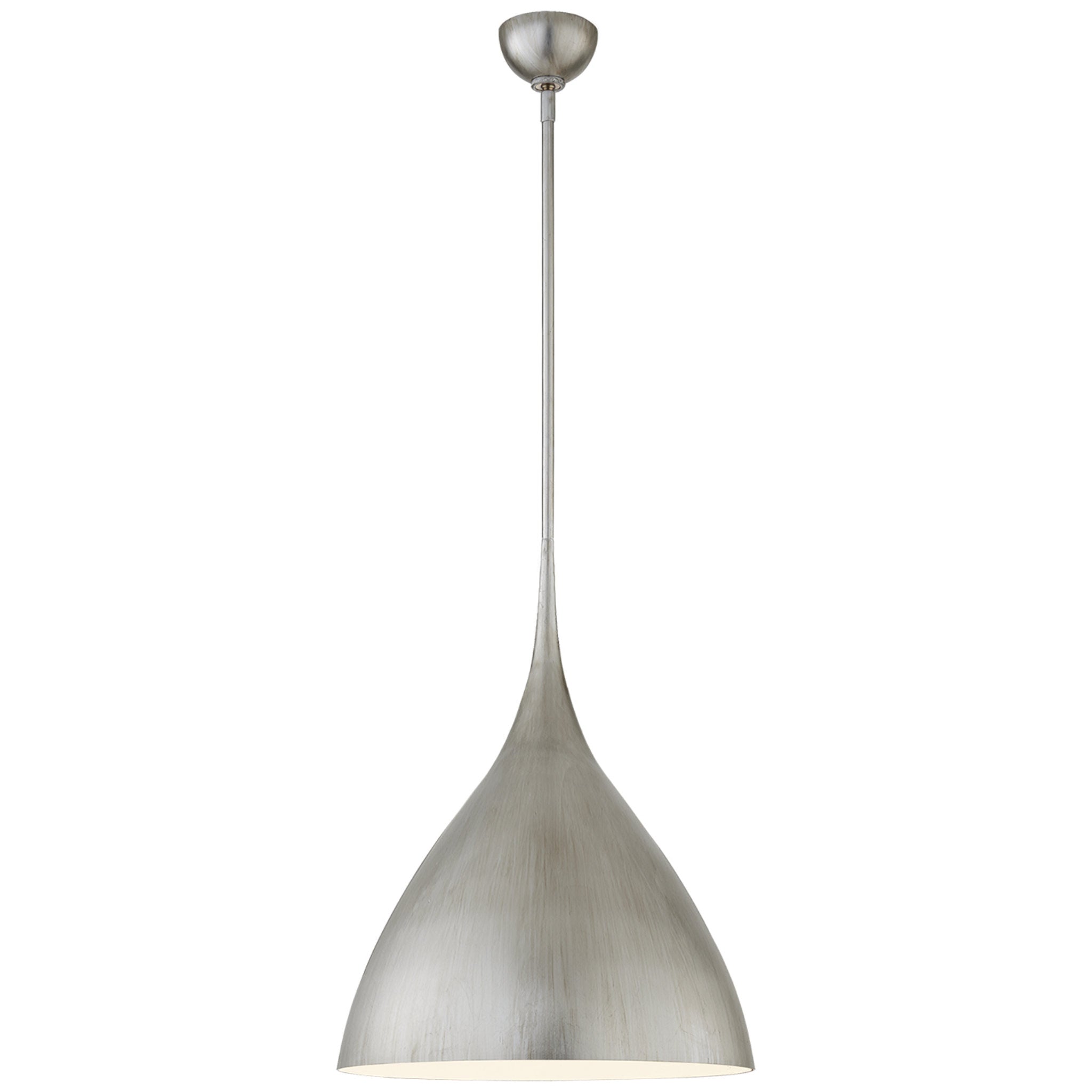 AERIN Agnes Medium Pendant in Burnished Silver Leaf with White