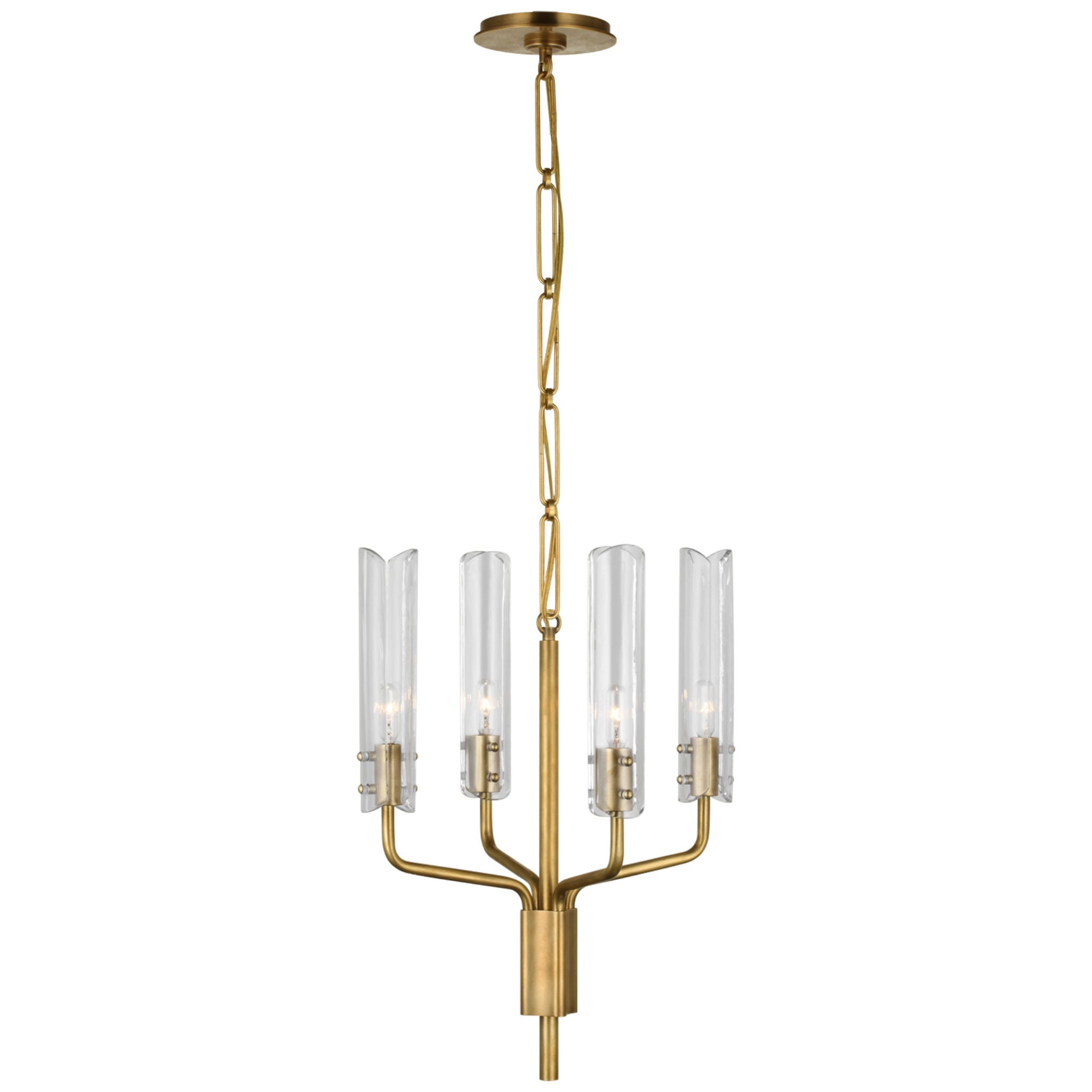 CCL916 Two Tier 16 J-Arm Brass Chandelier