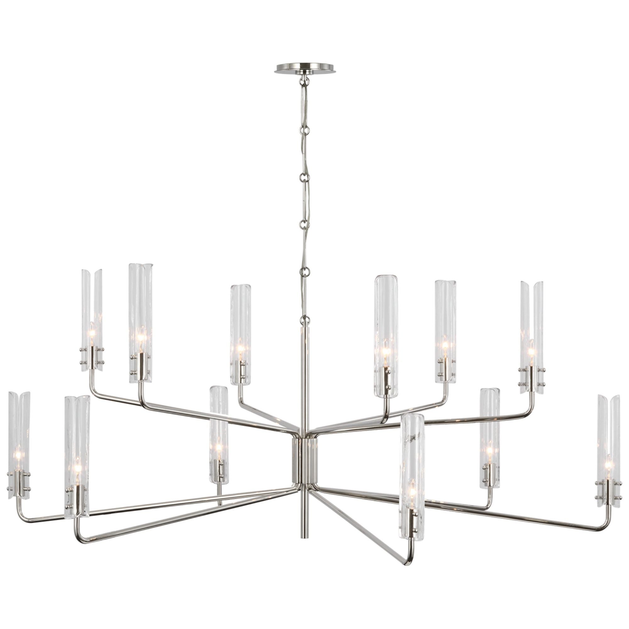 Champalimaud Lomme XL Chandelier in Polished Nickel with Clear Glass