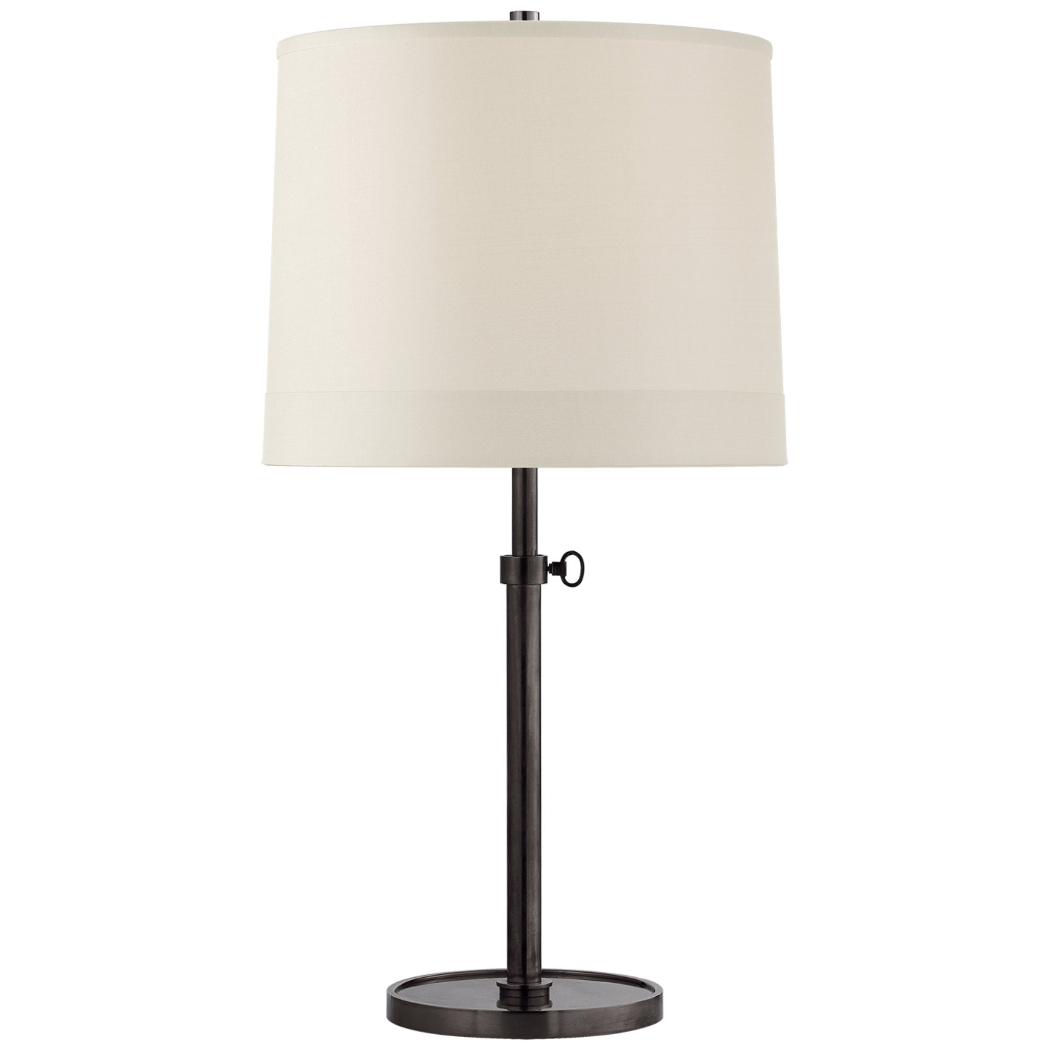 Visual Comfort Signature Collection Barbara Barry Swing Soft Brass Table  Lamp in Linen BBL3070SB-L - Open