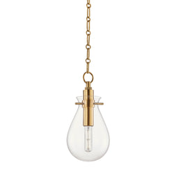 Hudson Valley Lighting BKO101-AGB Ivy 1 Light Small Pendant in Aged Brass