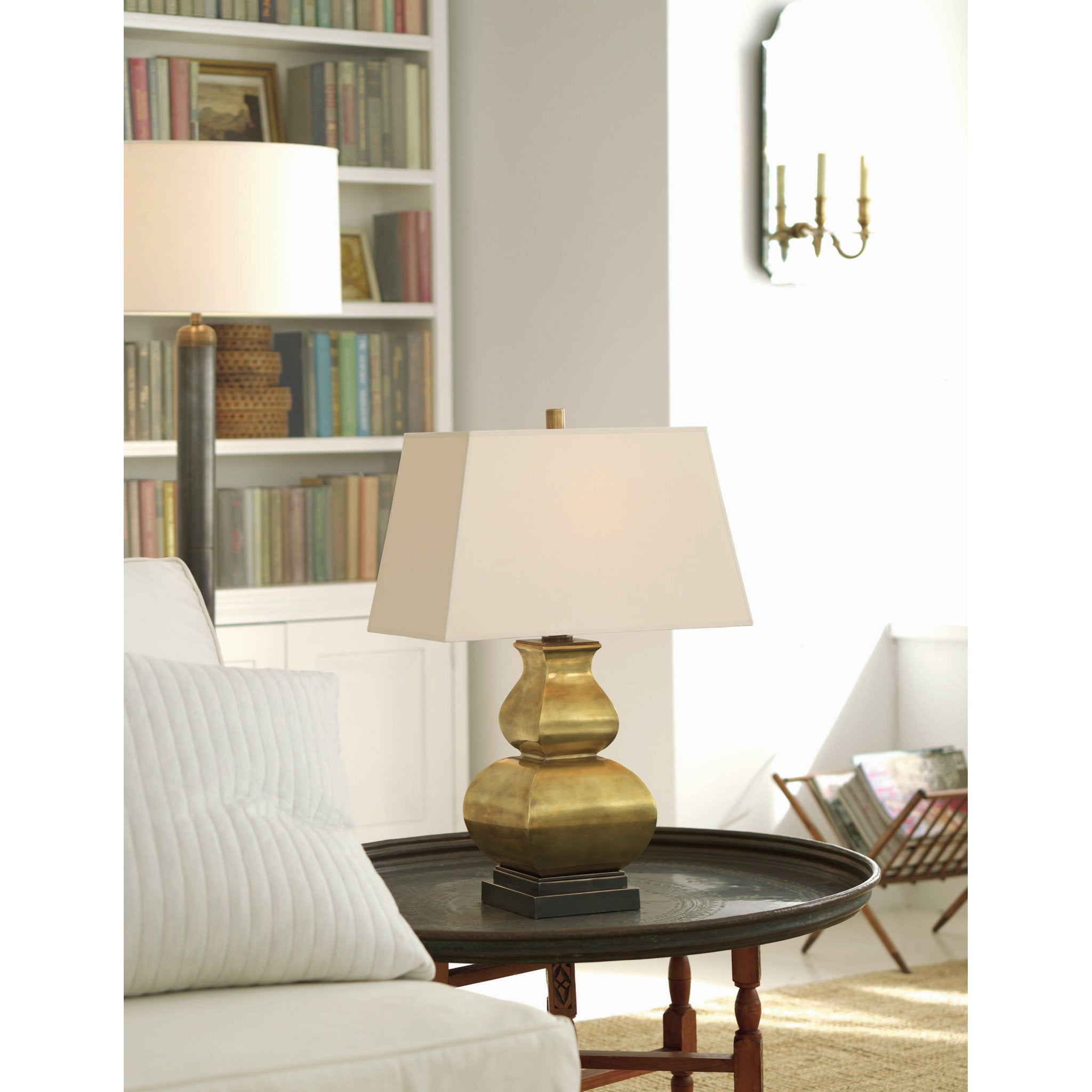 OBCHA8172ABB in Antique-burnished Brass by Visual Comfort in Frankfort, KY  - Classical Urn Form Medium Table Lamp in Antique-Burnished Brass with  Black Shade Open Box