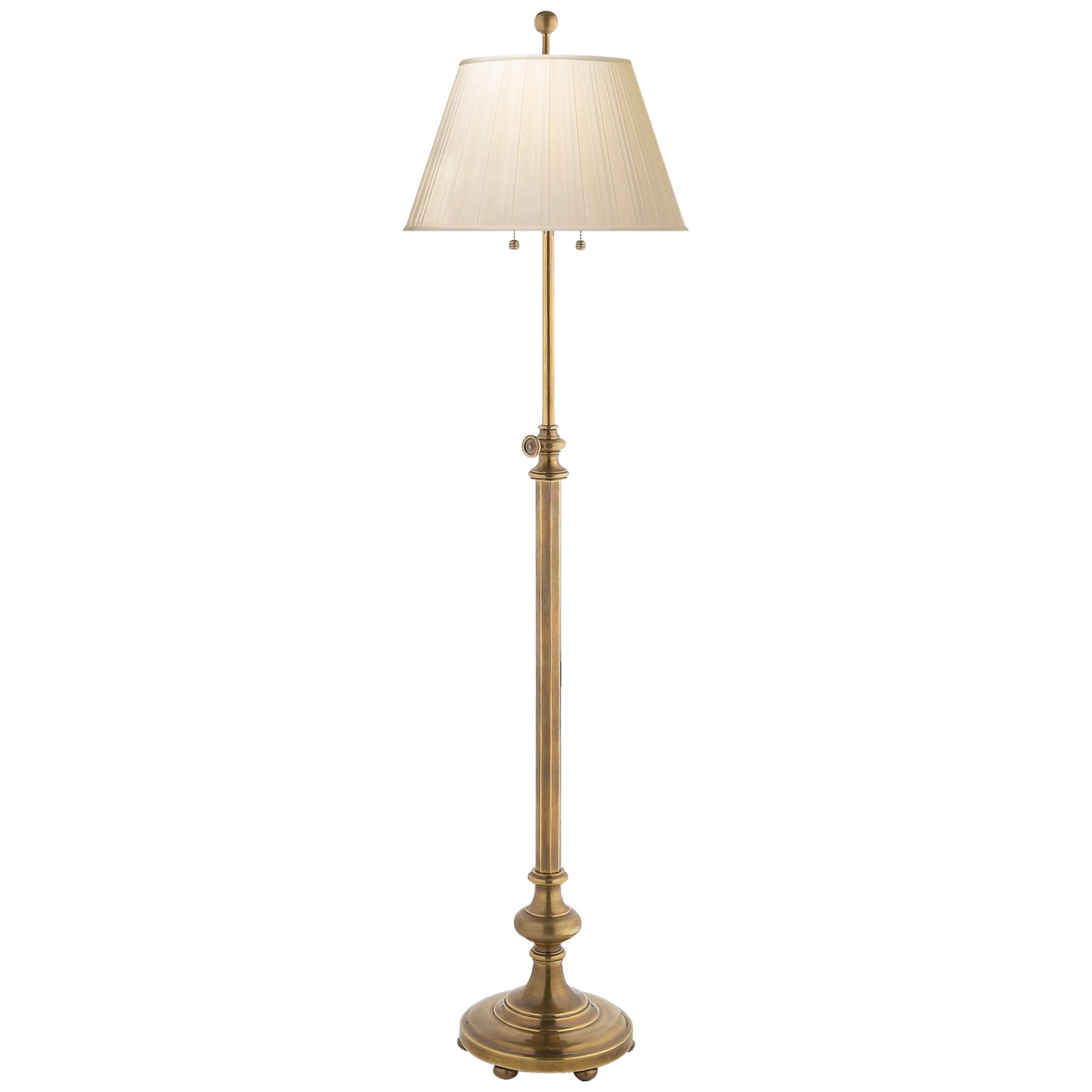Chapman & Myers Overseas Adjustable Club Floor Lamp in Antique-Burnish