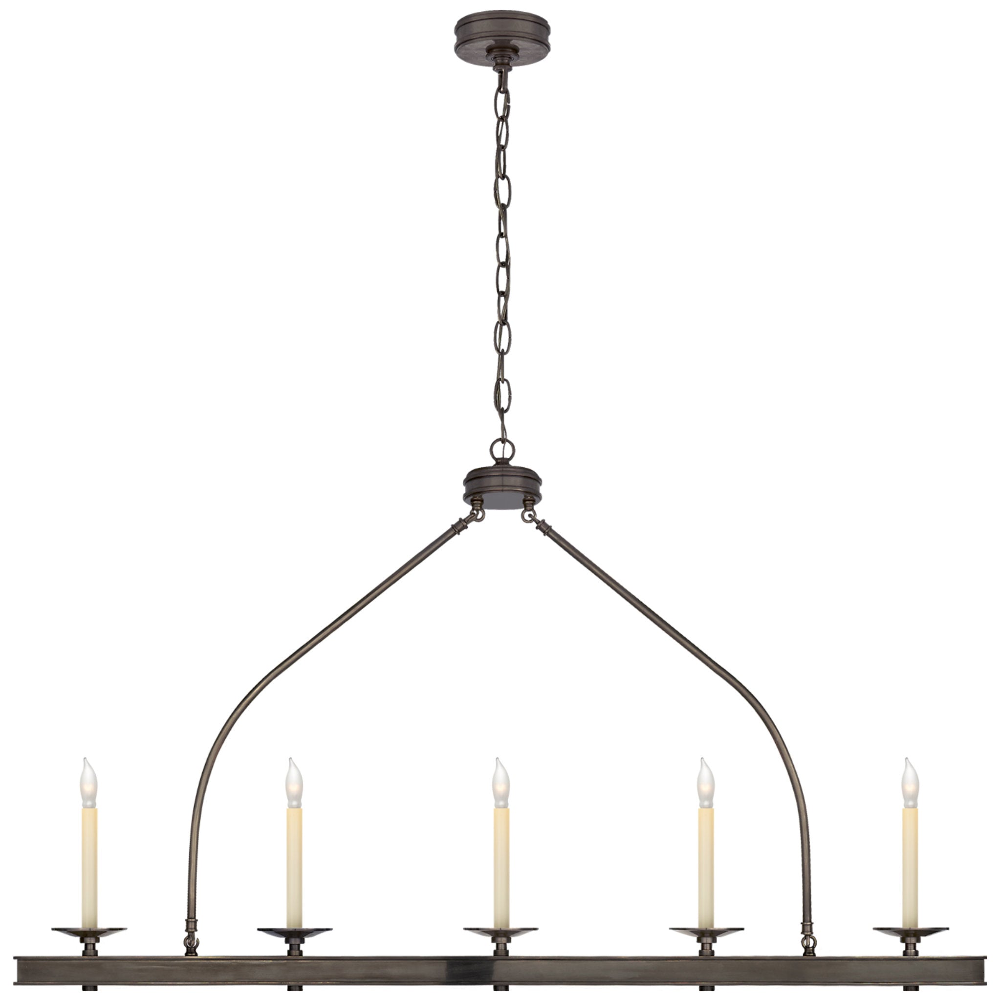 Chapman & Myers Launceton Large Linear Pendant in Bronze Ceiling Light W52"