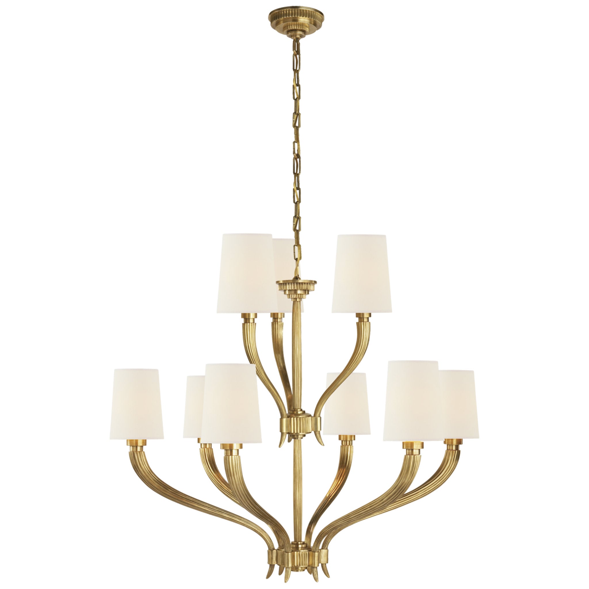 Chapman & Myers Classic Ring Chandelier in Hand-Rubbed Antique Brass w