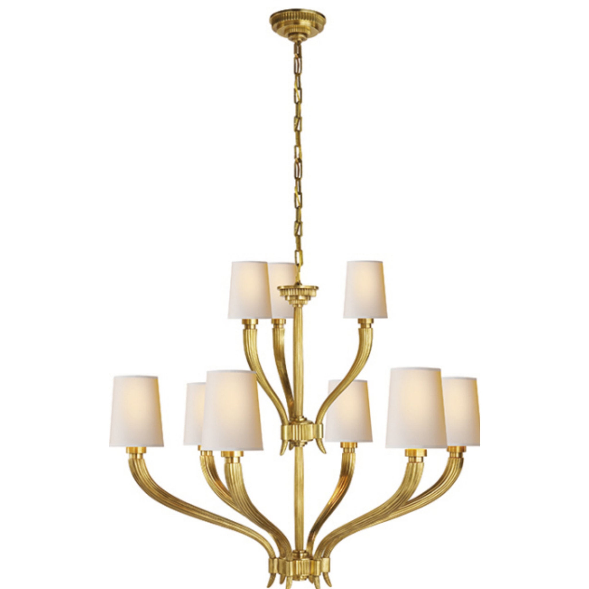 Chapman & Myers Classic Two-Tier Ring Chandelier in Hand-Rubbed Antiqu