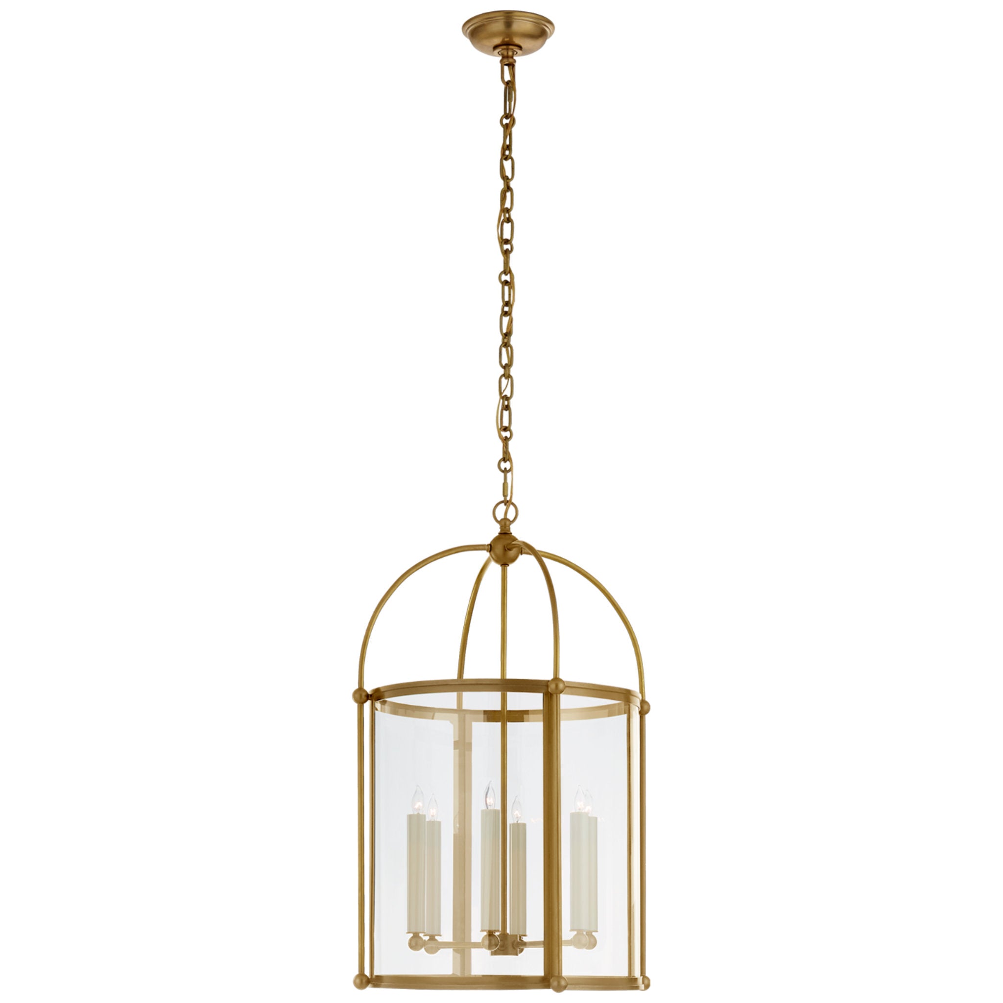 Visual Comfort CHC3439AB-CG E. F. Chapman Plantation 4 Light 21 inch  Antique Burnished Brass Foyer Lantern Ceiling Light, E.F. Chapman, Medium,  Clear Glass - Open Box