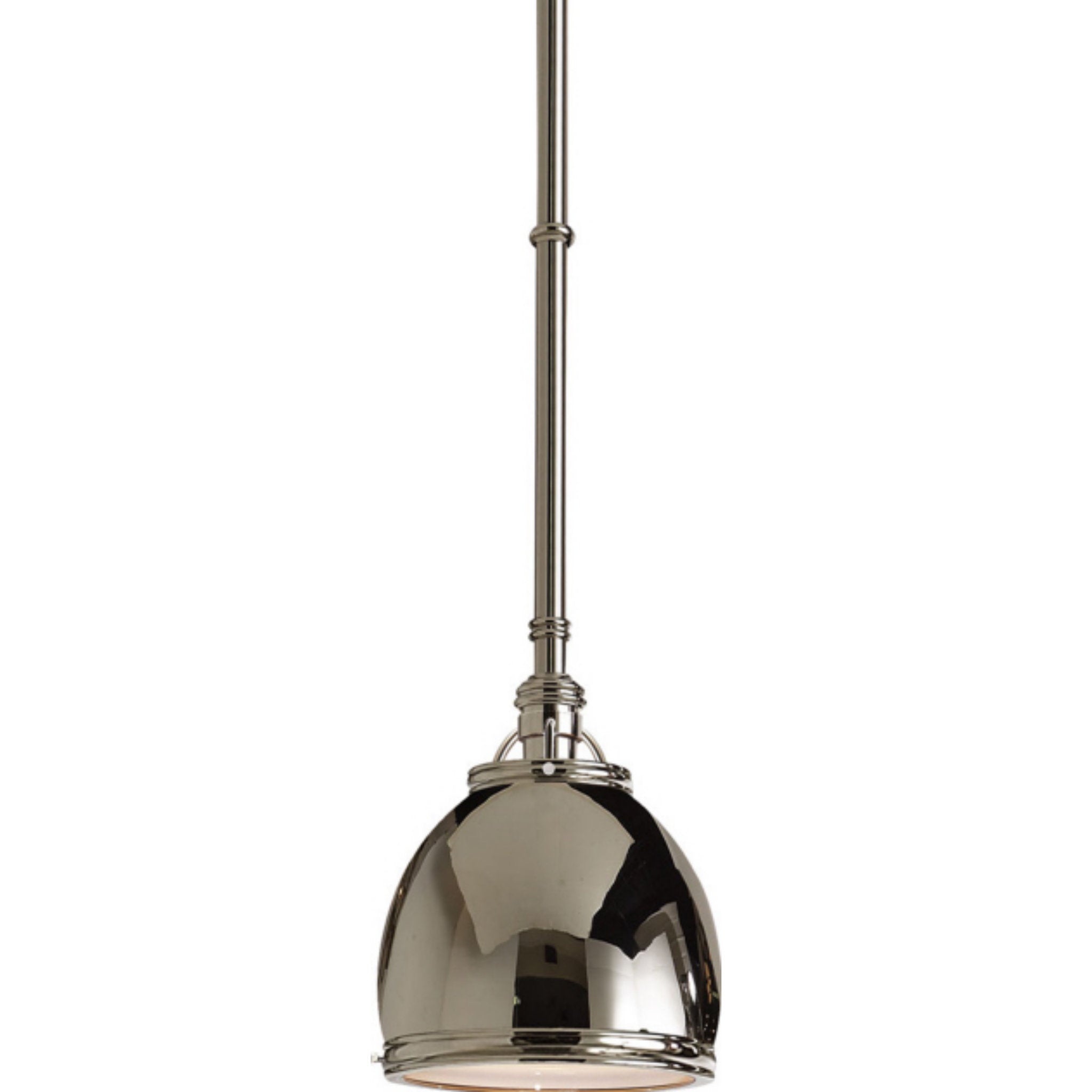 Chapman & Myers Country Industrial Large Pendant in Polished Nickel wi