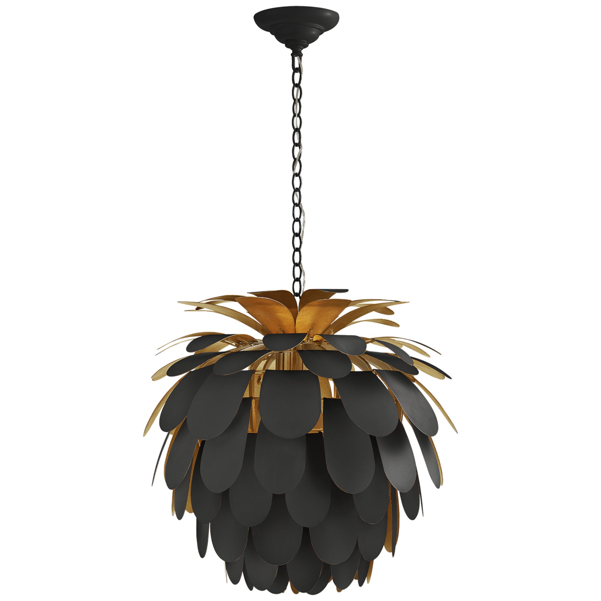 Люстра Visual Comfort CHC 5165mbk/g e. f. Chapman Modern Cynara Medium Chandelier in Matte Black and Gild