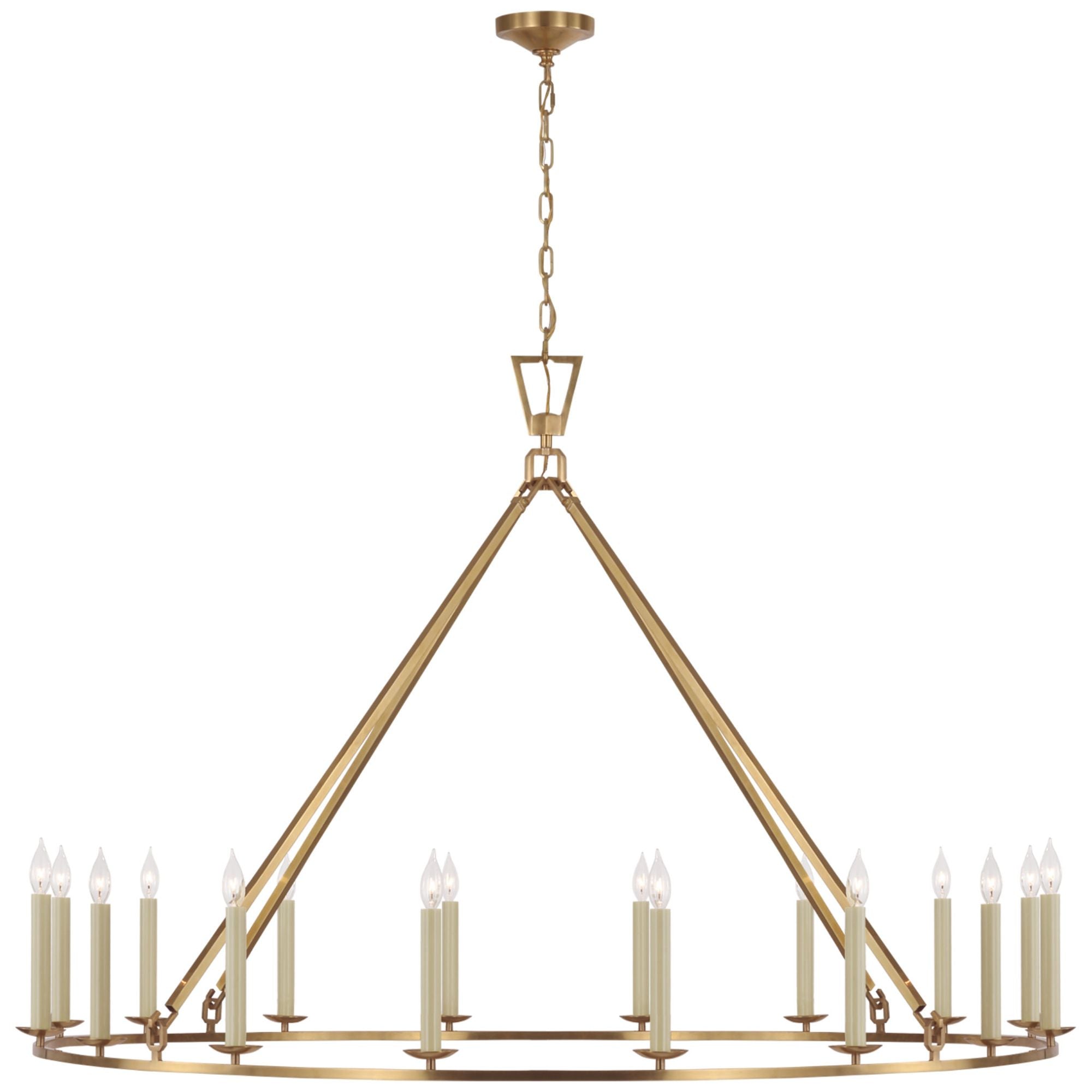 Chapman & Myers Connery 18 Ring Chandelier in Antique-Burnished Brass