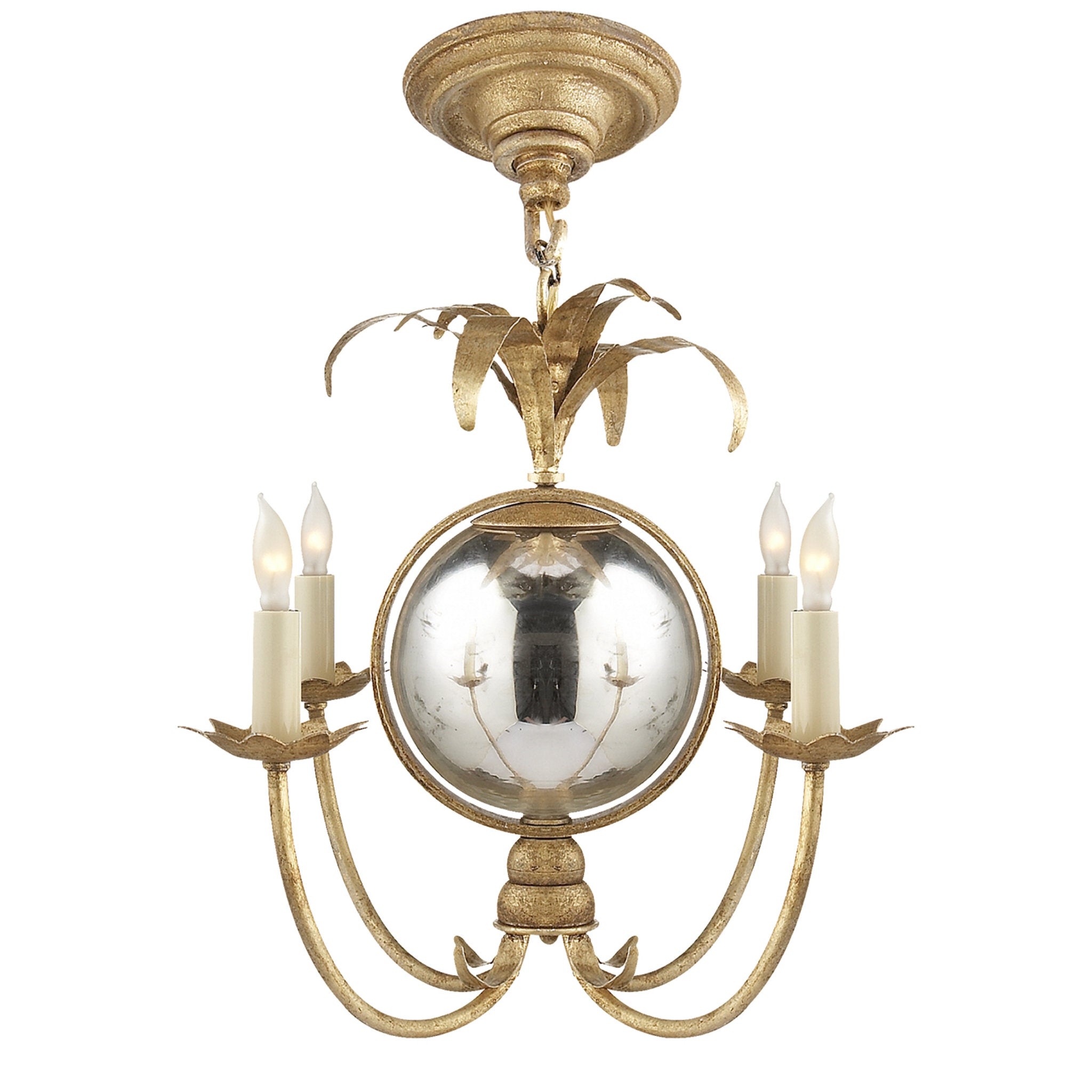 E.F. Chapman Oslo Chandelier in Gilded Iron by Visual Comfort