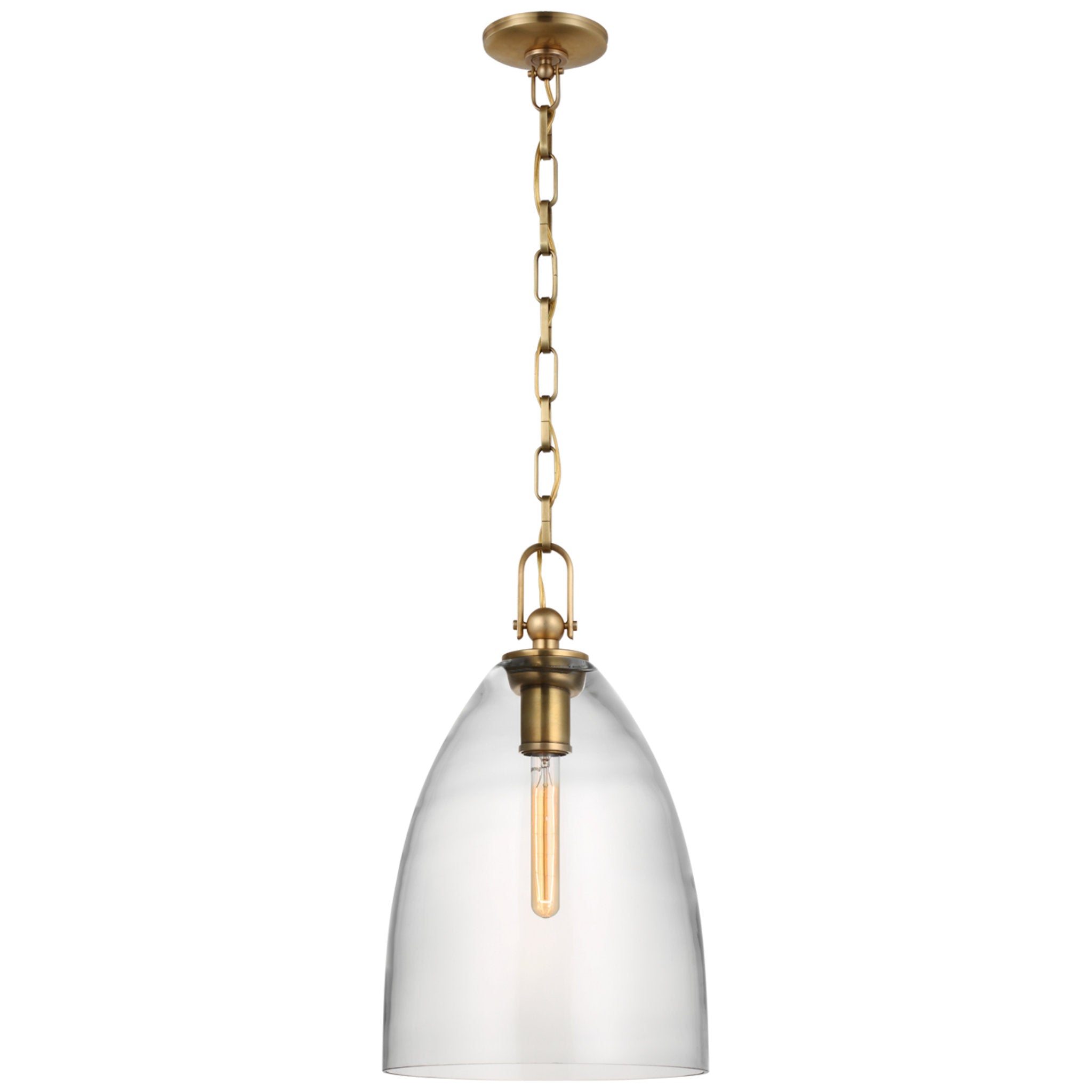 Chapman & Myers Country Industrial Large Pendant in Antique-Burnished