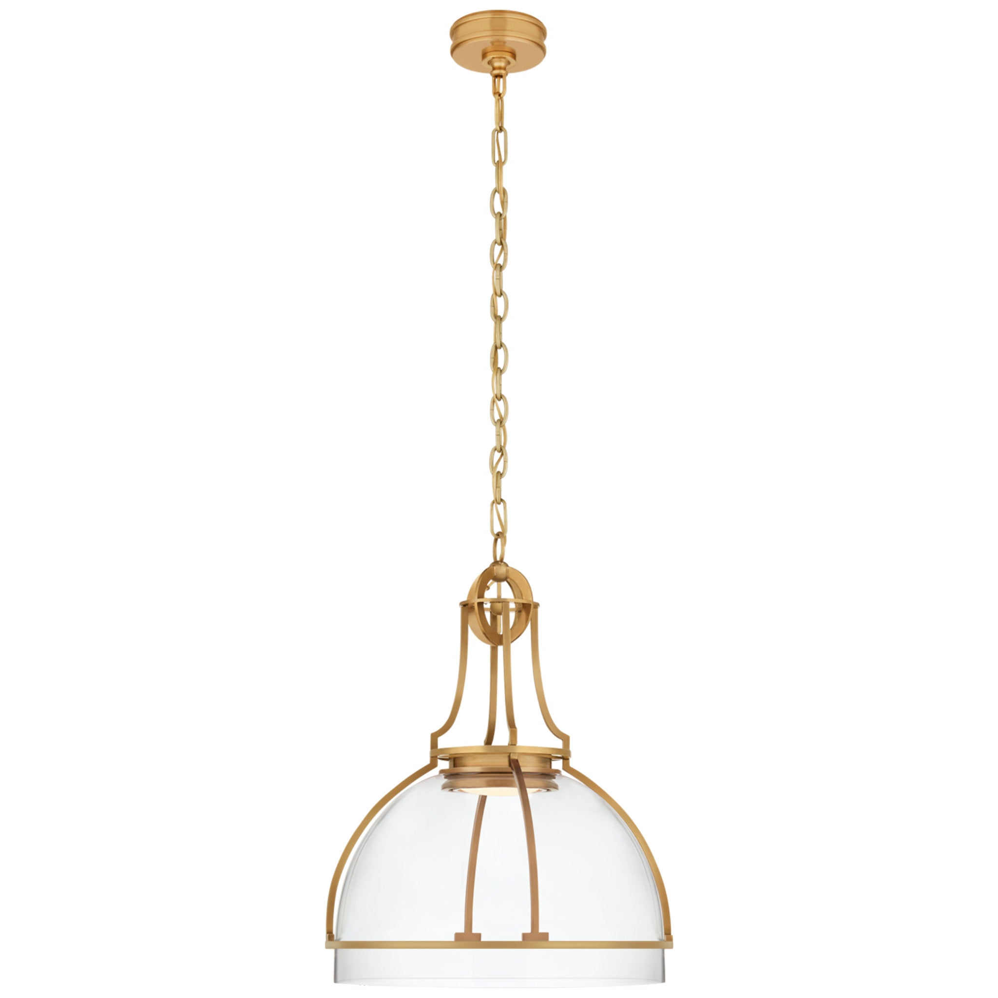 visual comfort brass pendant