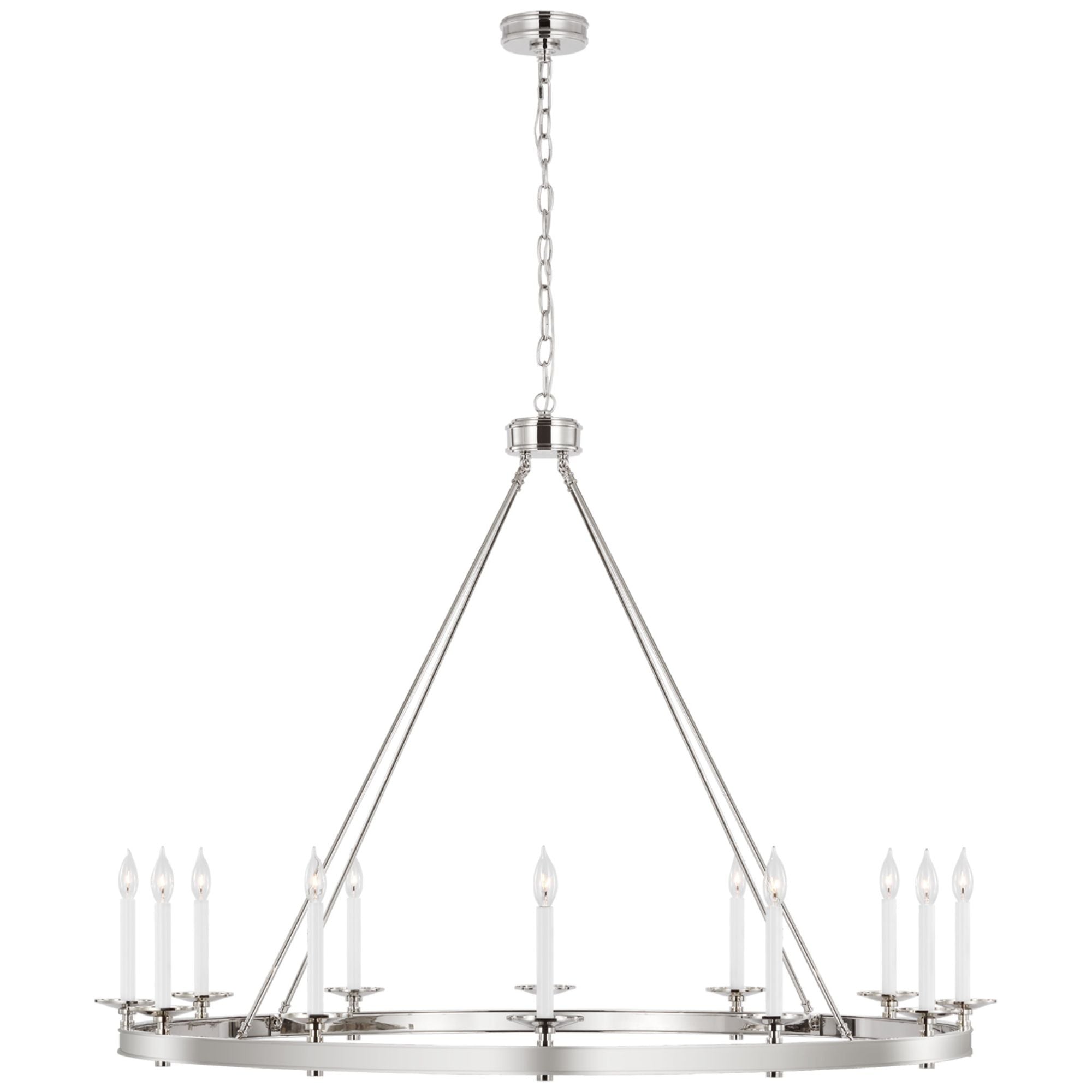 Chapman & Myers Classic Mini Ring Chandelier in Polished Nickel with N
