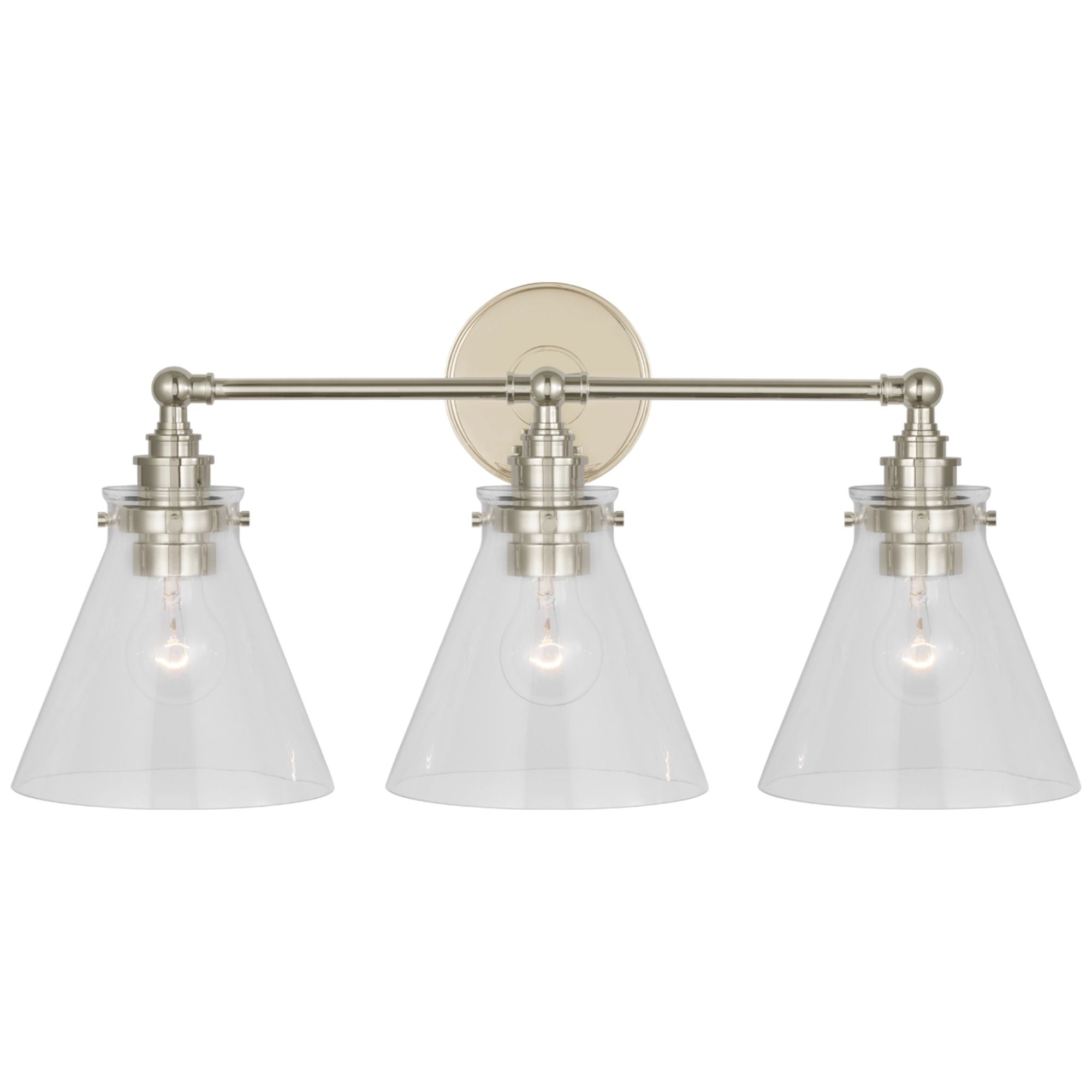 Chapman & Myers Parkington Small Single Wall Light in Polished Nickel