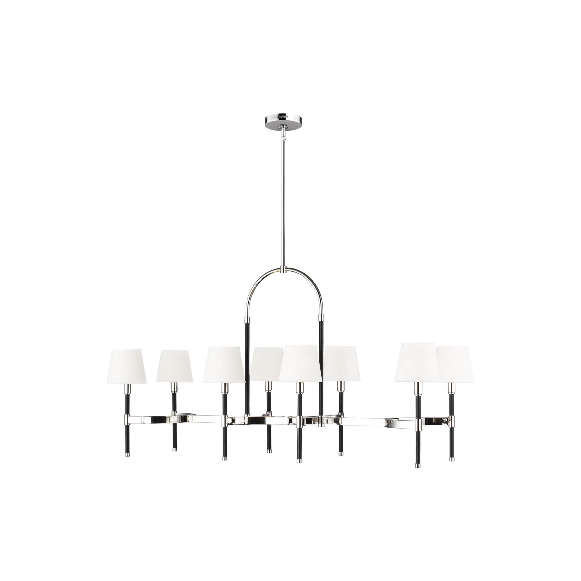 Lauren Ralph Lauren Katie Brass & Saddle Leather Linear Chandelier by  Visual Comfort Studio at Destination Lighting