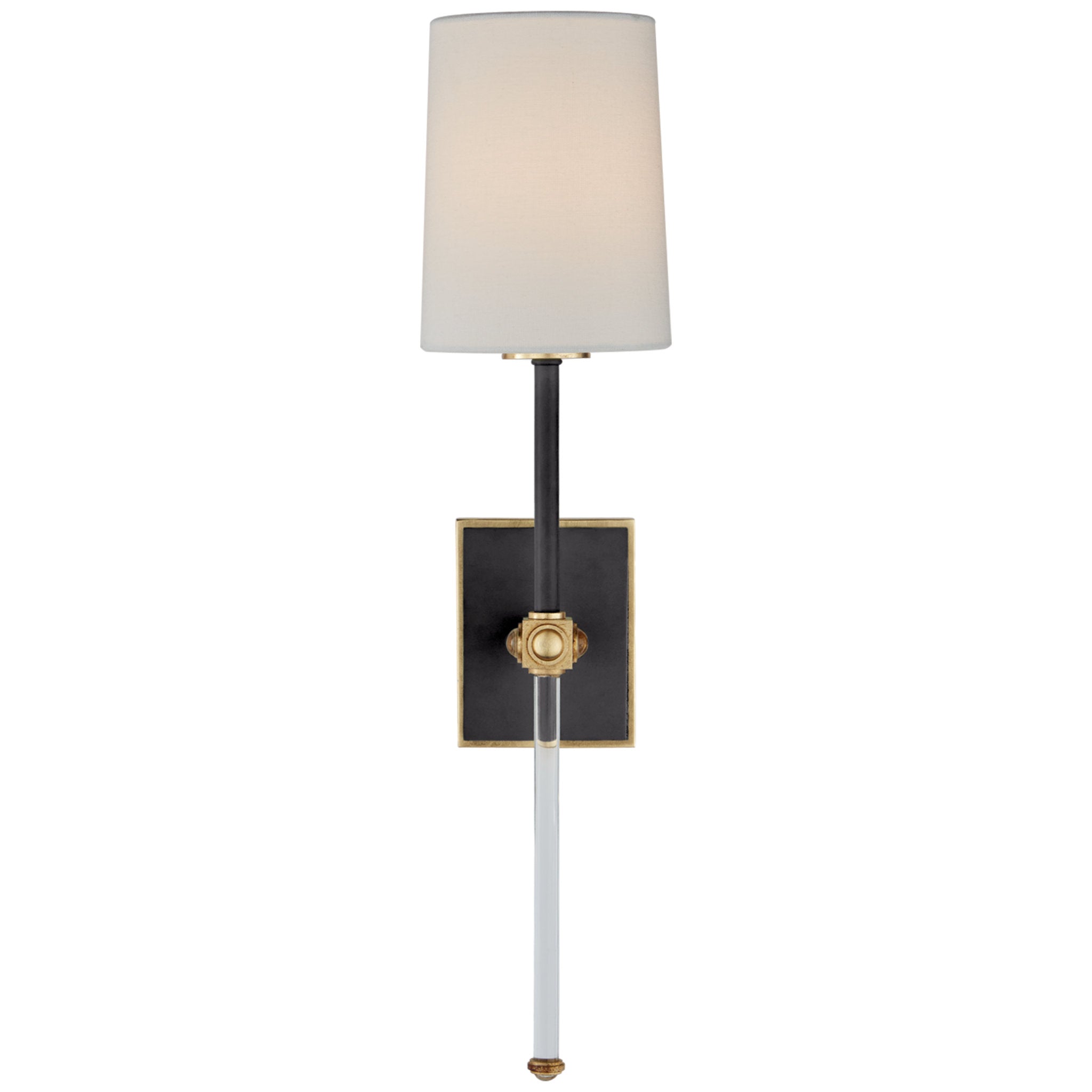 VisualComfort HULTON 1 LIGHT SCONCE WITH CRYSTAL BACKPLATE AND NATURAL  PAPER SHADE : TOB2190BZ-NP