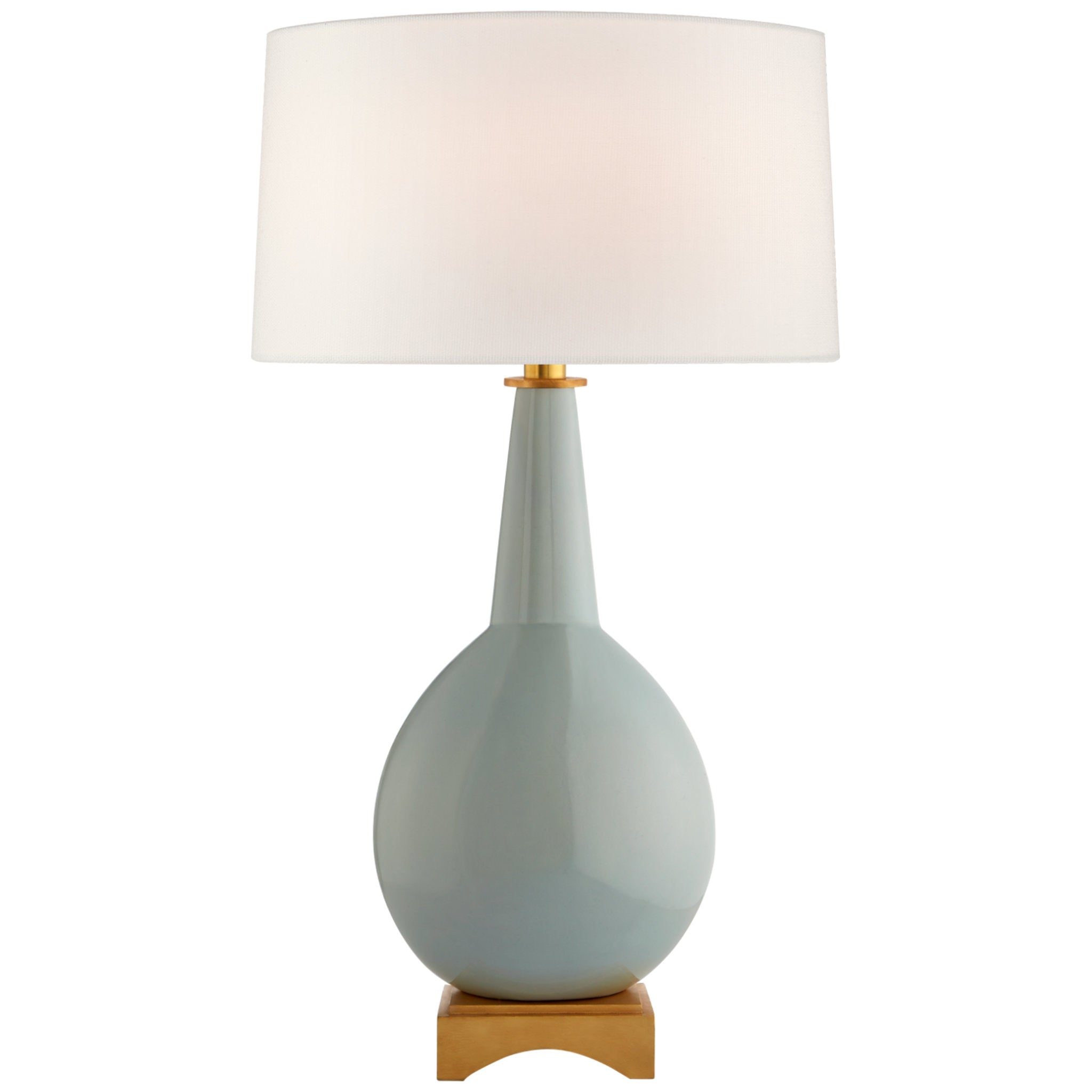 Champalimaud Fondant Small Table Lamp in Ivory and Soft Brass with Linen  Shade