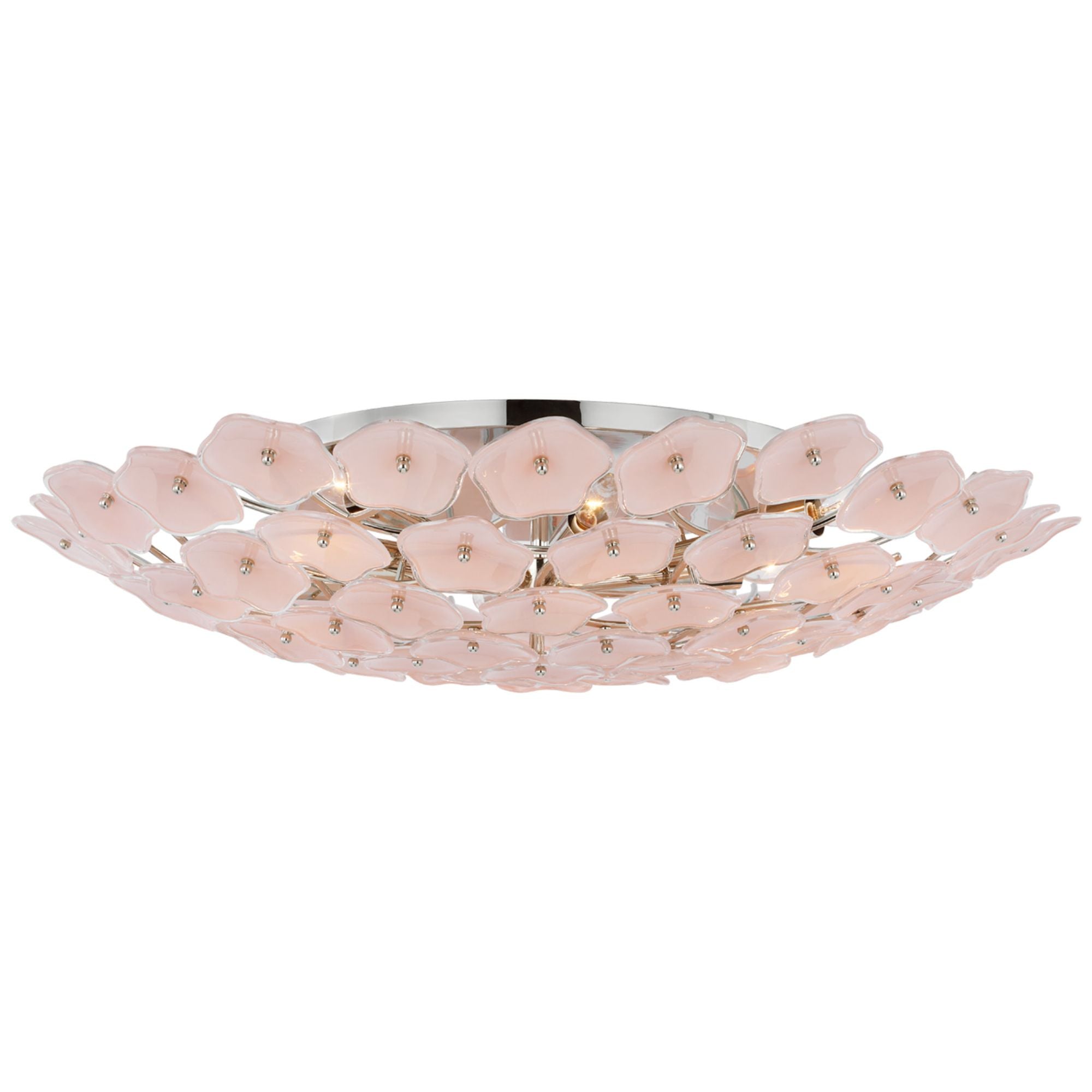 Visual Comfort Studio 7605401-136 Malone Rose / Satin Brass 14 Flush Mount  Light Fixture - VCS-7605401-136