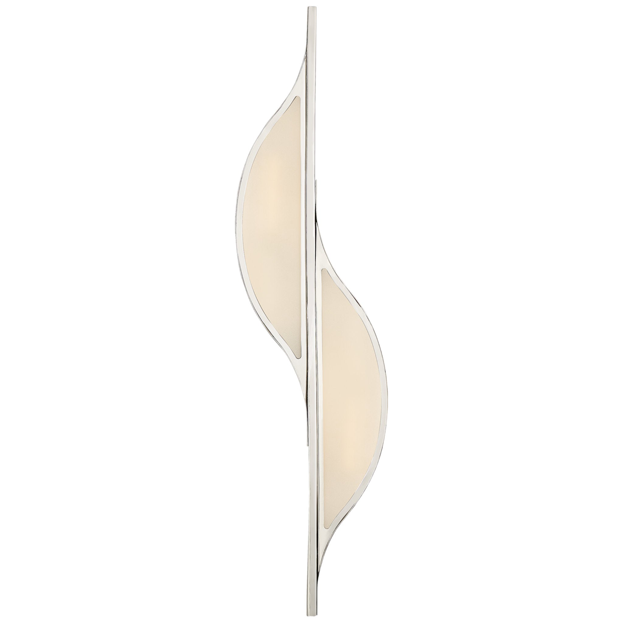 Kelly Wearstler Avant Small Curve Sconce in Polished Nickel with Frost