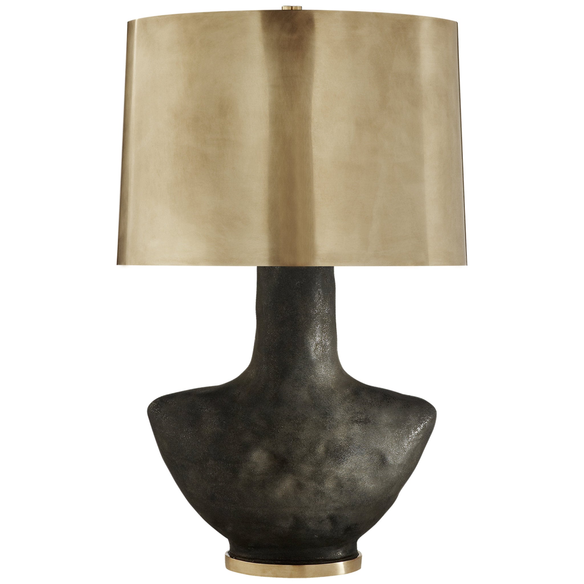 Eskdale - Rectangle Antique Brass Table Lamp with Black Shade - Lightbox