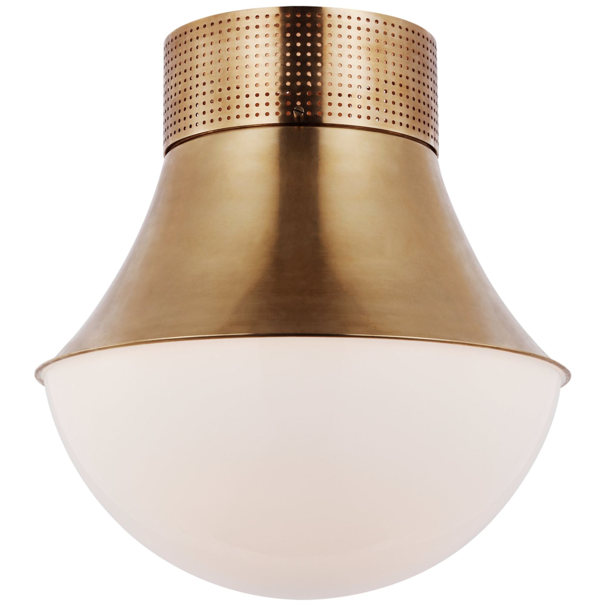 Colombe Burnished Brass and Glass Flush Mount Light + Reviews