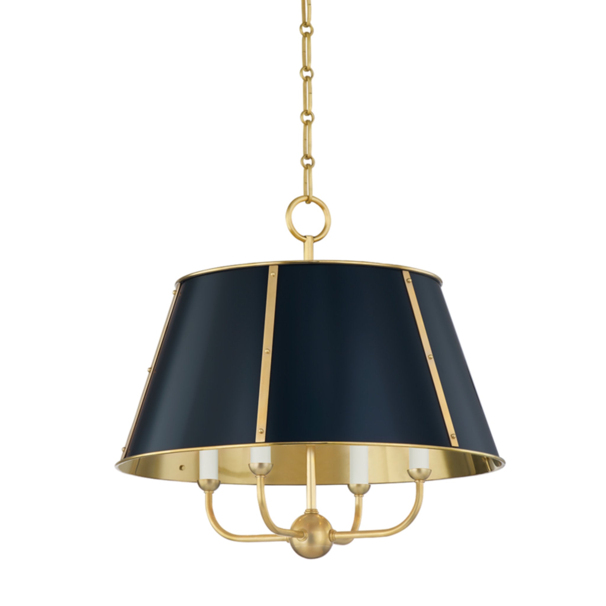 Visual Comfort Studio Thomas O'Brien Baker Transitional 4 Light Chandelier  in Satin Brass VCS-3287204EN-848