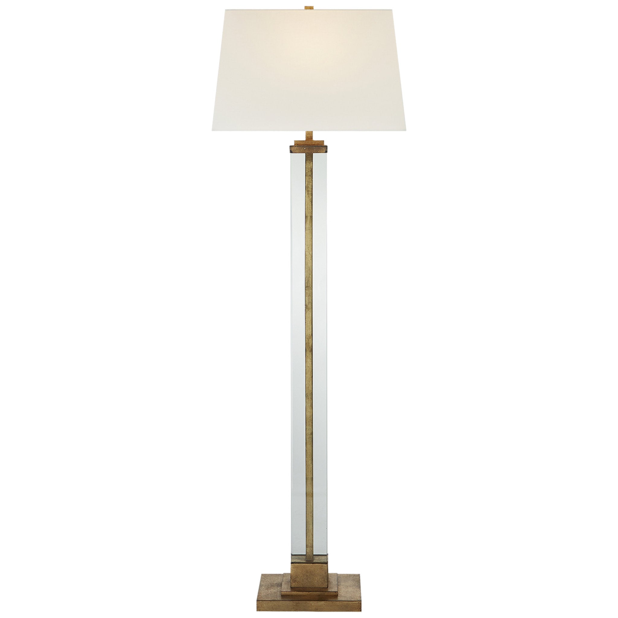 S1177HABL by Visual Comfort - Grenol Floor Lamp in Hand-Rubbed Antique Brass  with Linen Shade