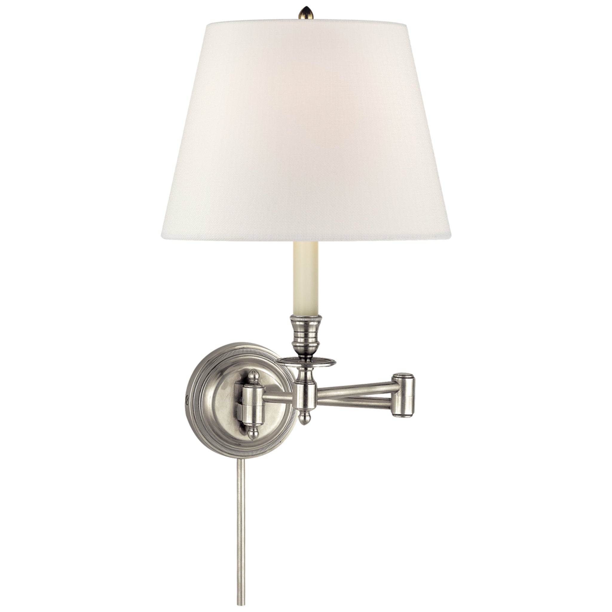 Visual Comfort Signature Collection  Visual Comfort S2500HAB-L Primitive  18.25 inch 100 watt Hand-Rubbed Antique Brass Swing Arm Wall Light in Linen