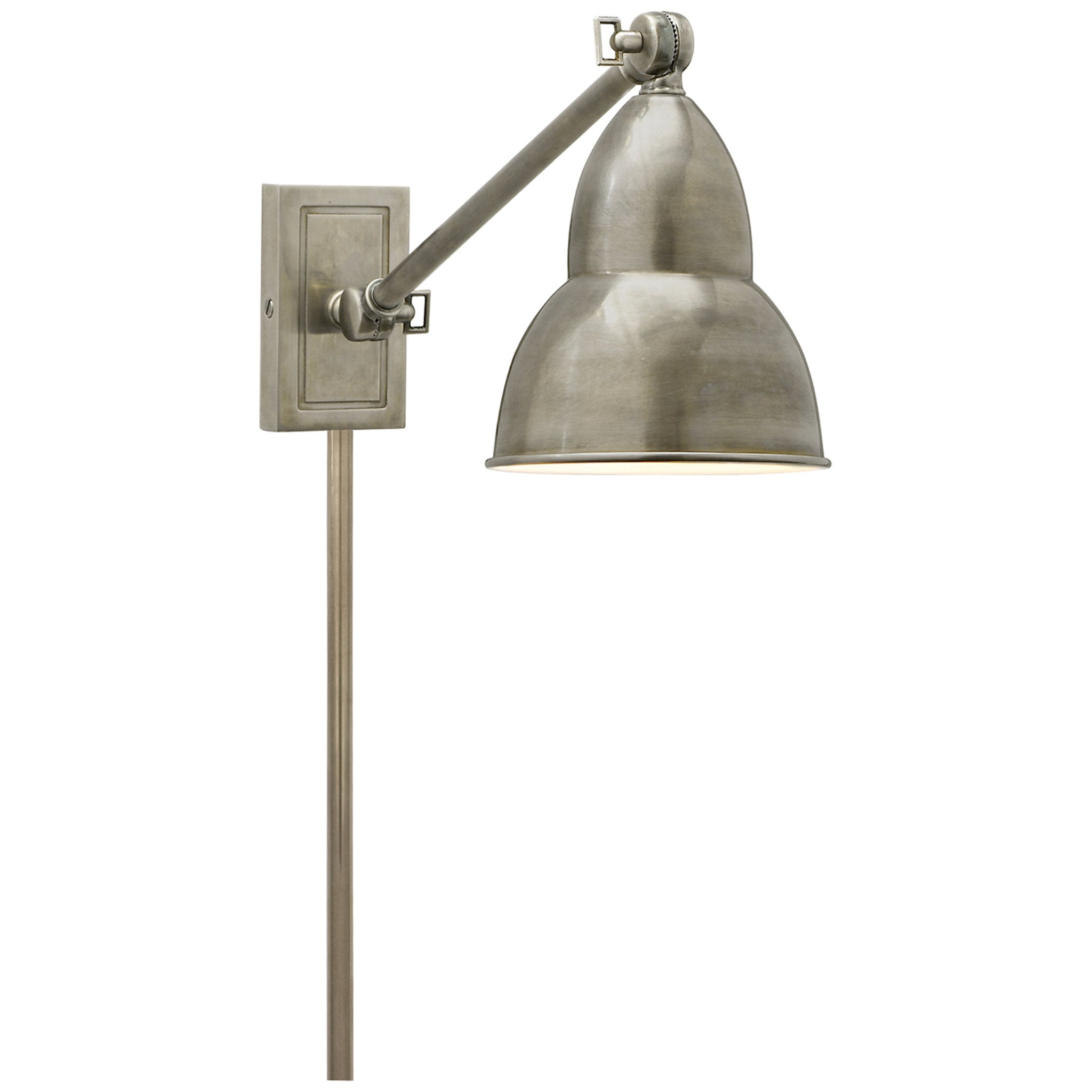 Visual Comfort French Single Library Sconce in Bronze with Natural Pap