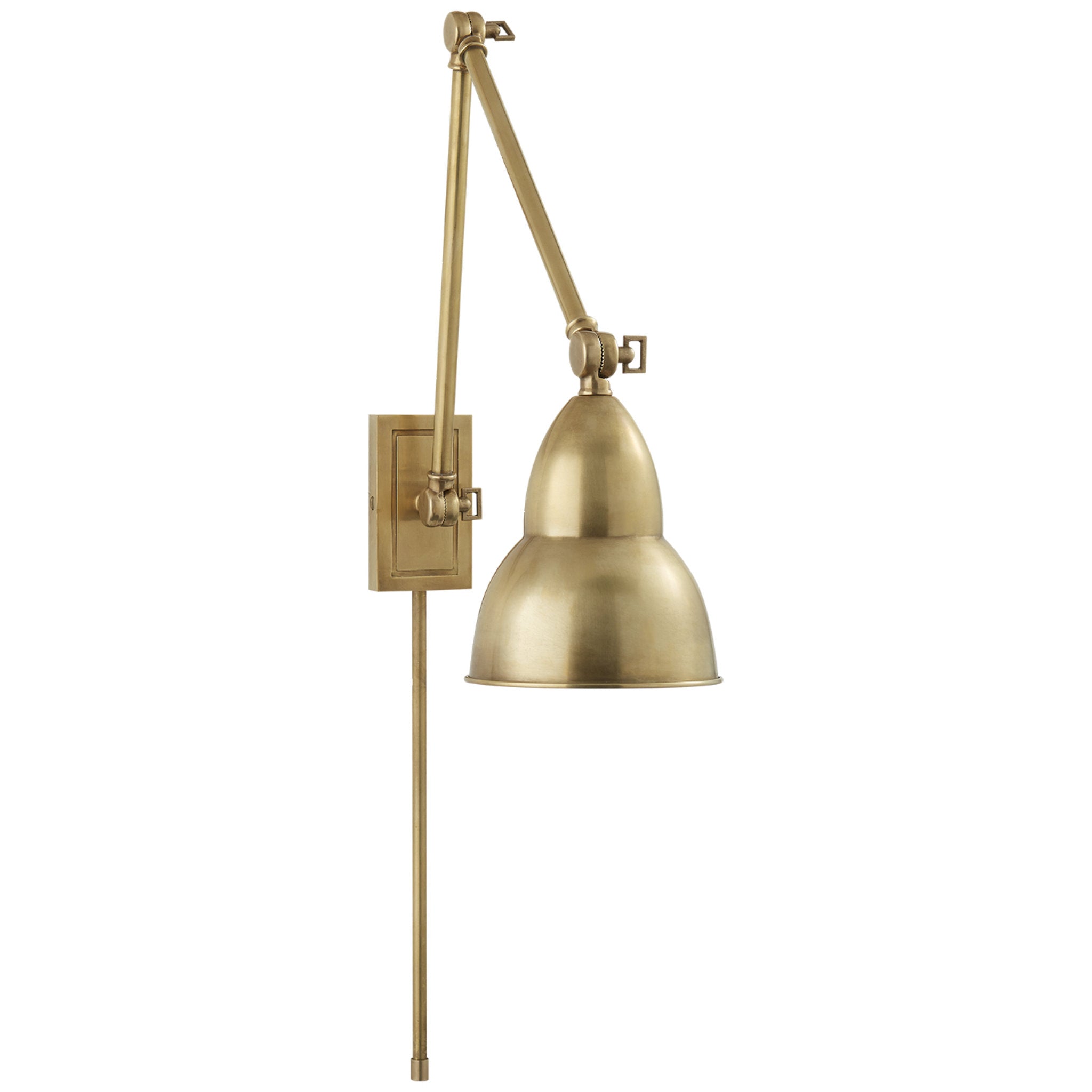 Visual Comfort French Single Sconce in Hand-Rubbed Antique Brass with Linen  Shade