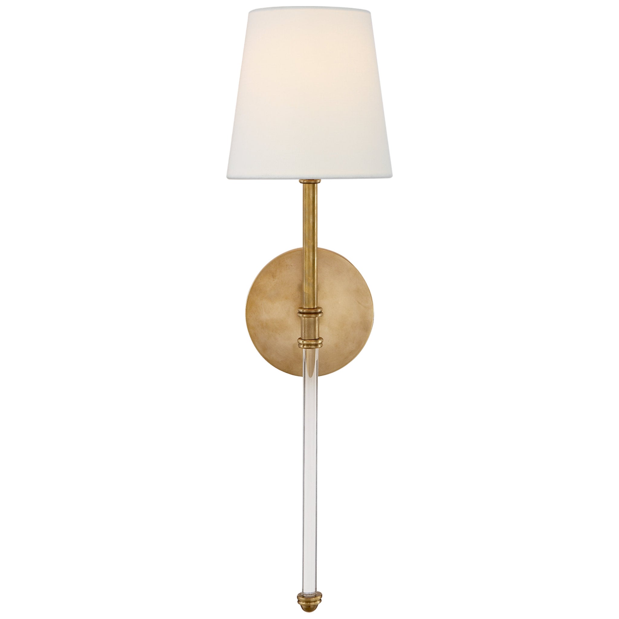 JN2087HABL by Visual Comfort - Avery 26 Sconce Hand-Rubbed Antique Brass  with Linen Shade