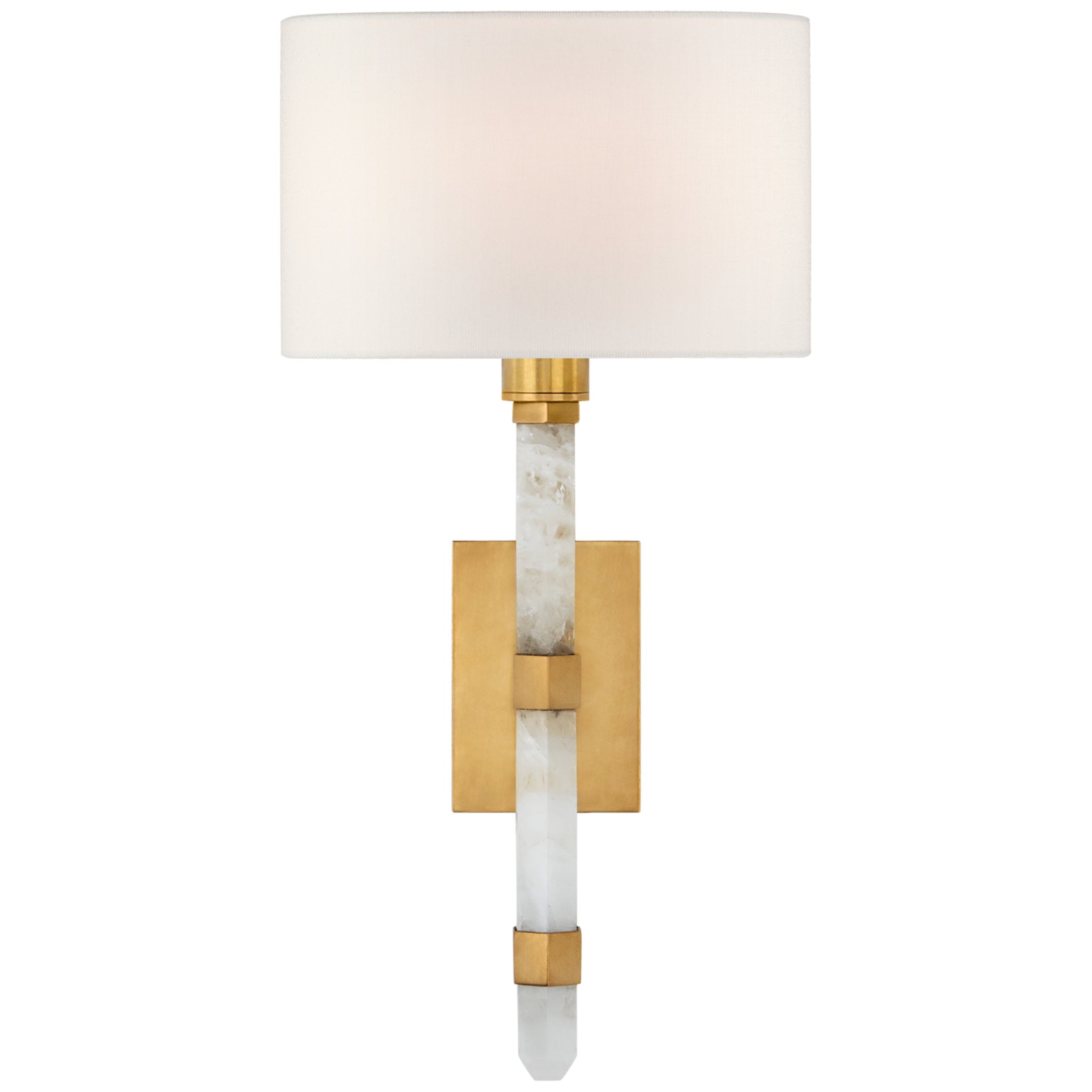 Visual Comfort Signature Collection  Visual Comfort SK2016HAB-NP Suzanne  Kasler Camille 1 Light 5.5 inch Hand-Rubbed Antique Brass Sconce Wall Light  in Natural Paper