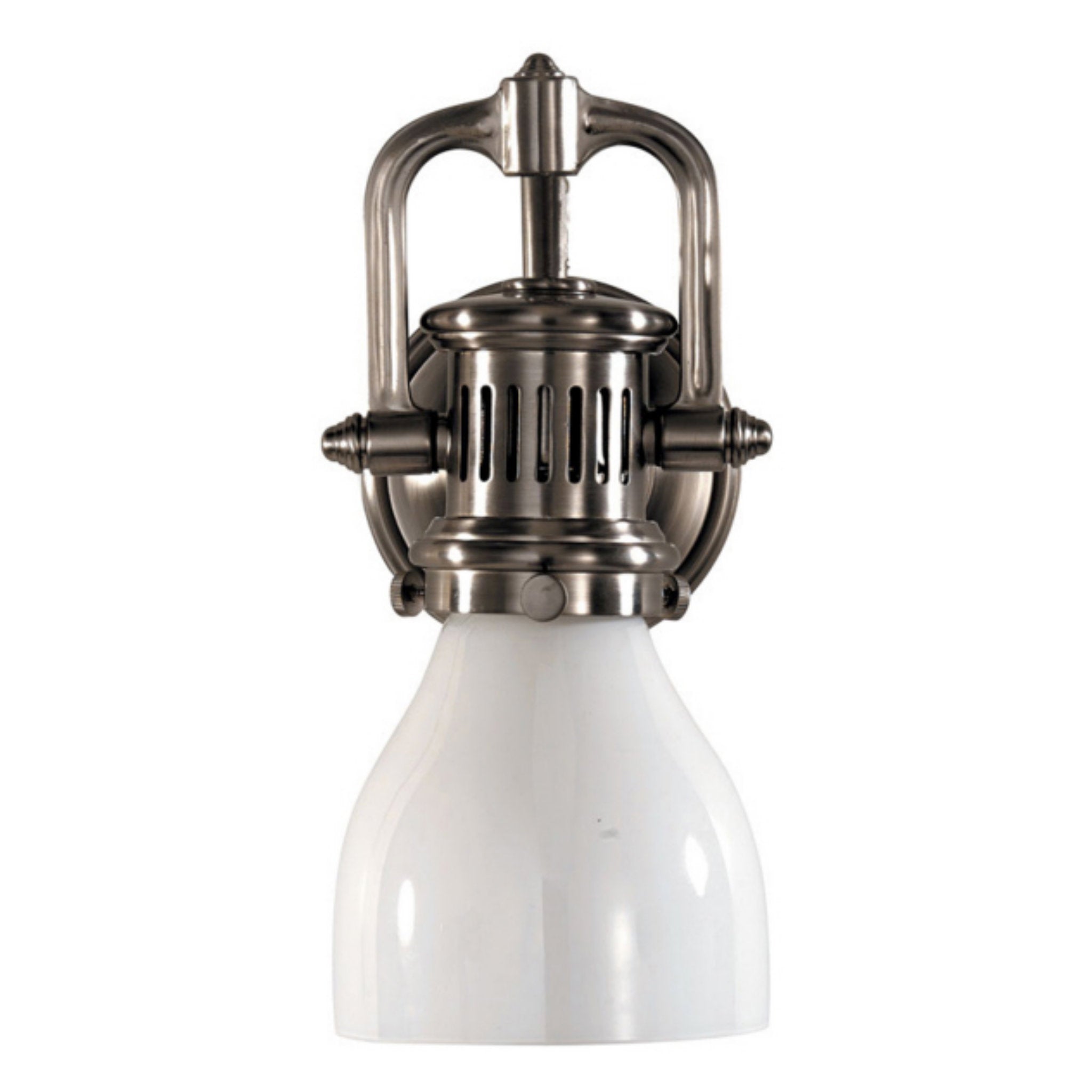 Chapman & Myers Boston Functional Double Light in Hand-Rubbed Antique Brass  with White Glass