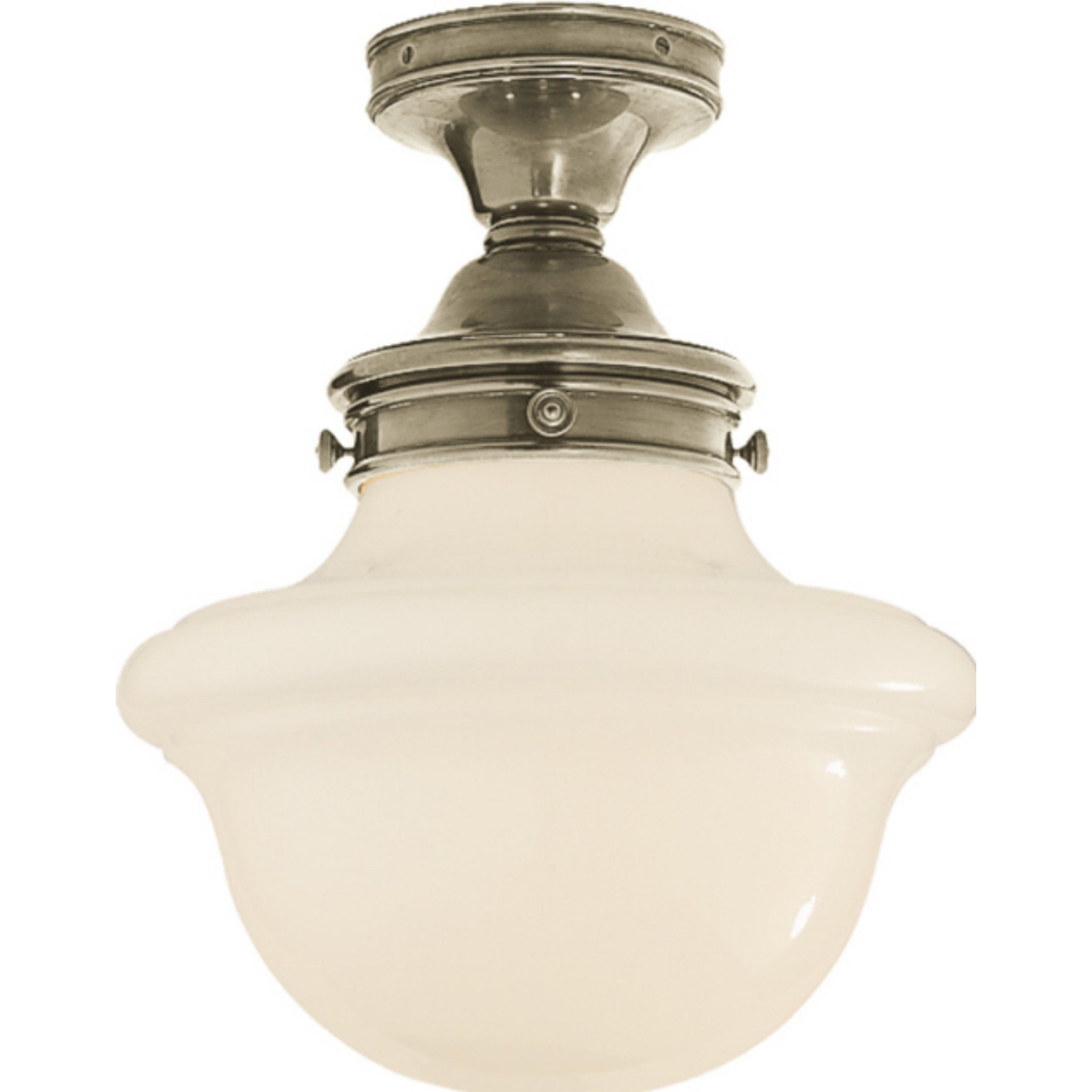 CLARK, Ceiling lamp Flush Mount in Hand-Rubbed Antique Brass with White  Glass By Visual Comfort Europe