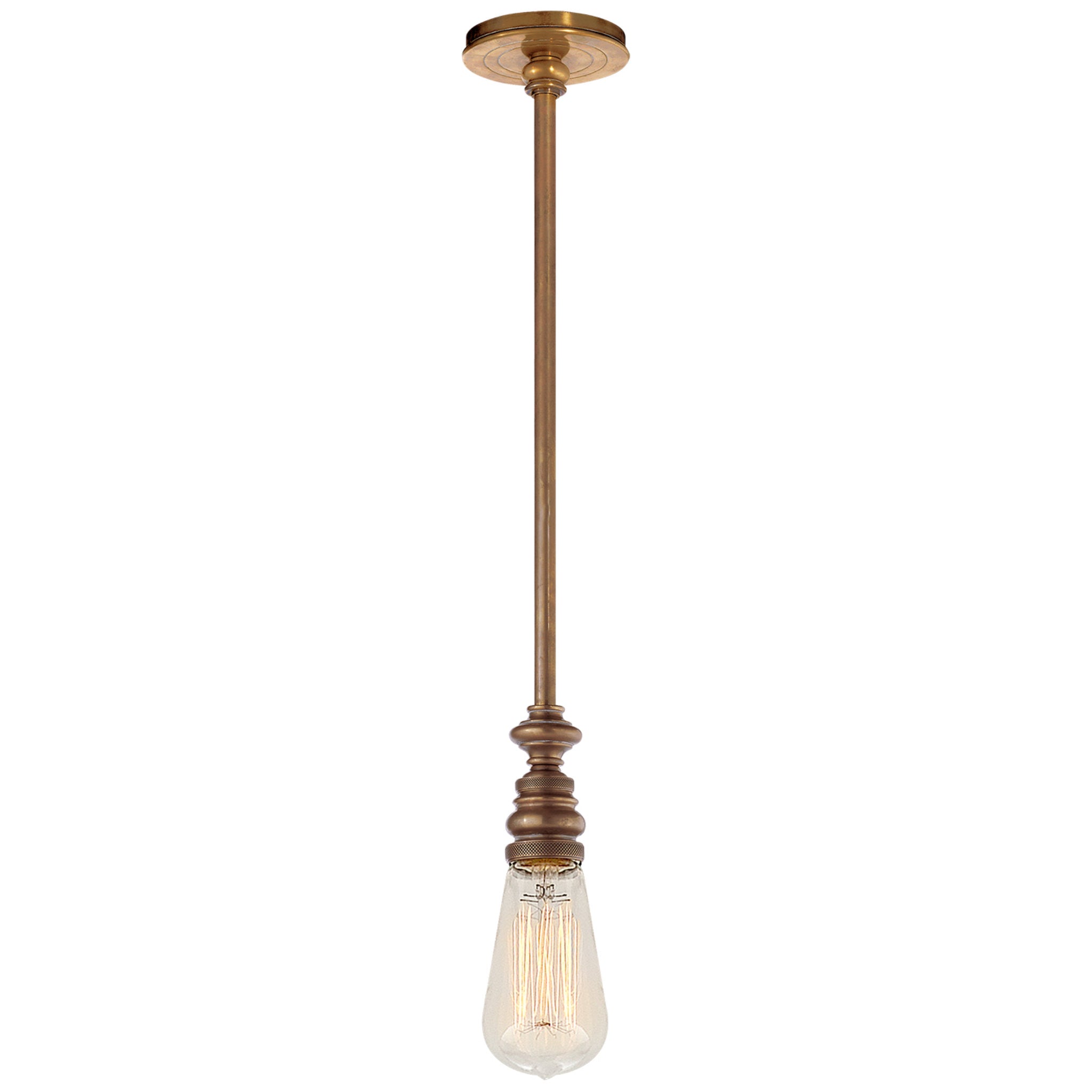 Chapman & Myers Boston Pendant in Hand-Rubbed Antique Brass with White