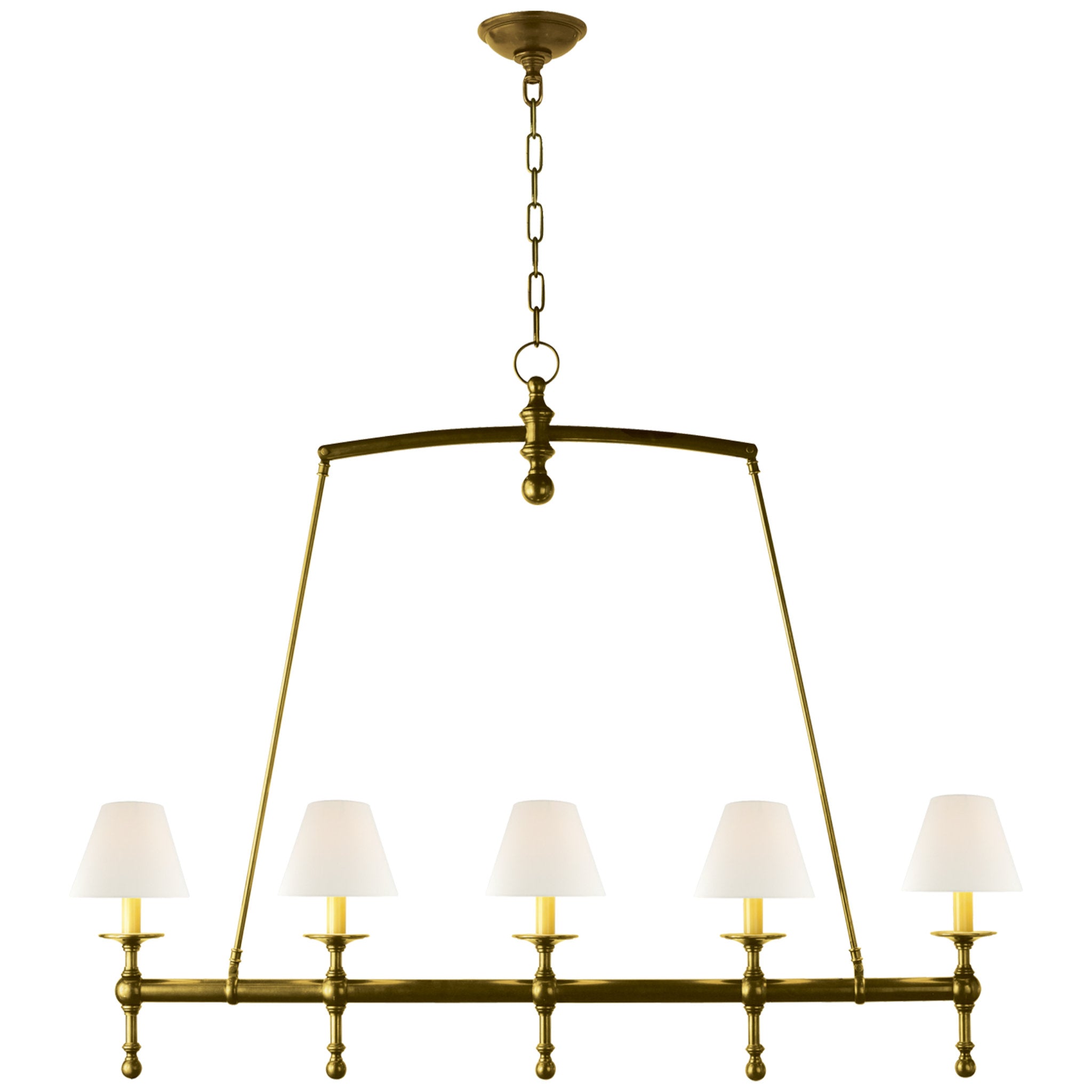 Visual Comfort SL 5820HAB-L Hand-Rubbed Antique Brass Square 6 Light 24  Wide Chandelier 