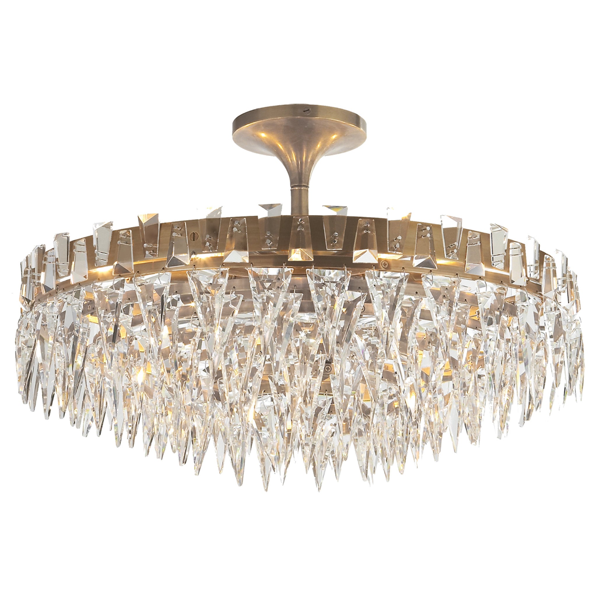 Eric Cohler Venetian Medium Chandelier in Hand-Rubbed Antique Brass