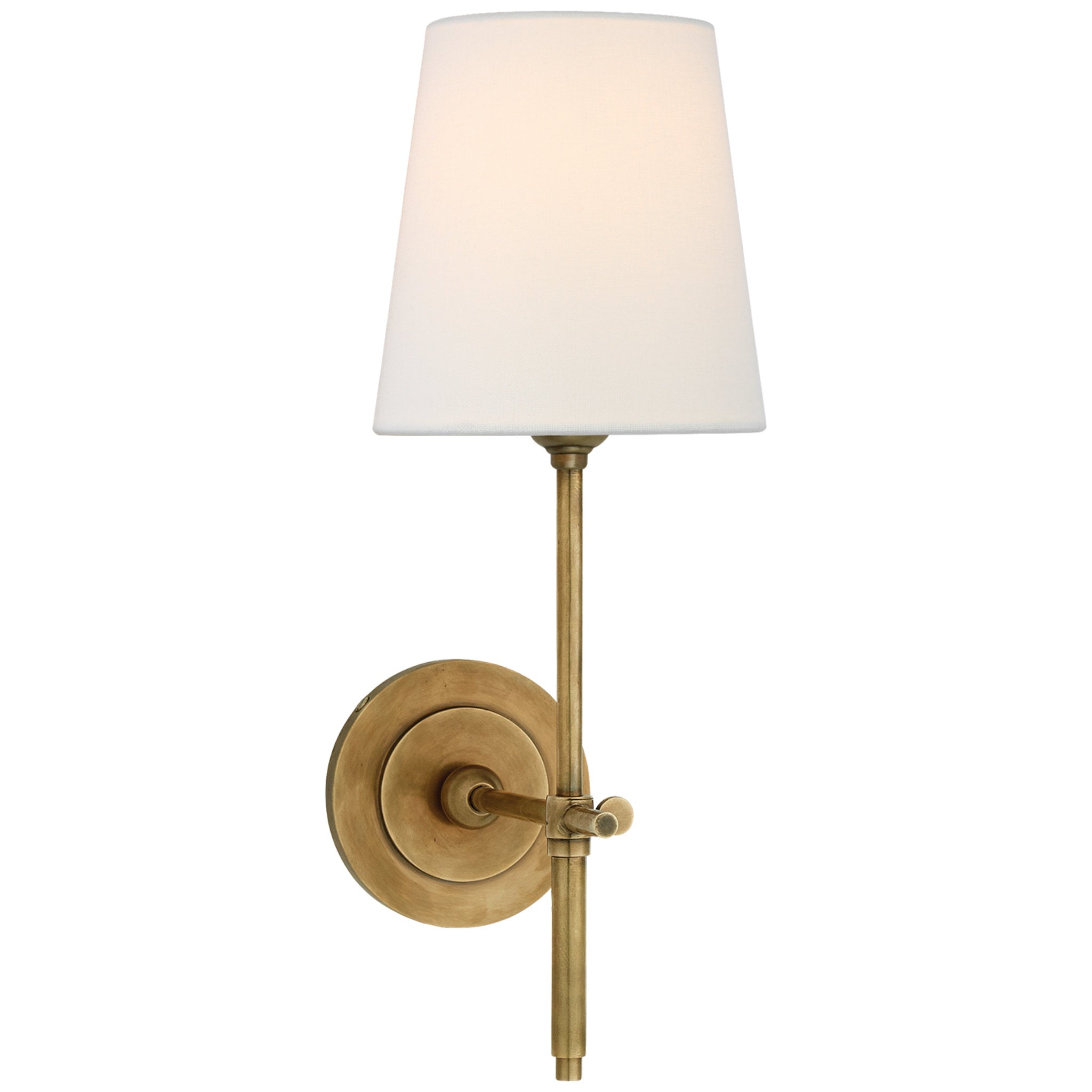 Visual Comfort Siena Small Flush Mount in Hand-Rubbed Antique Brass with  White Glass