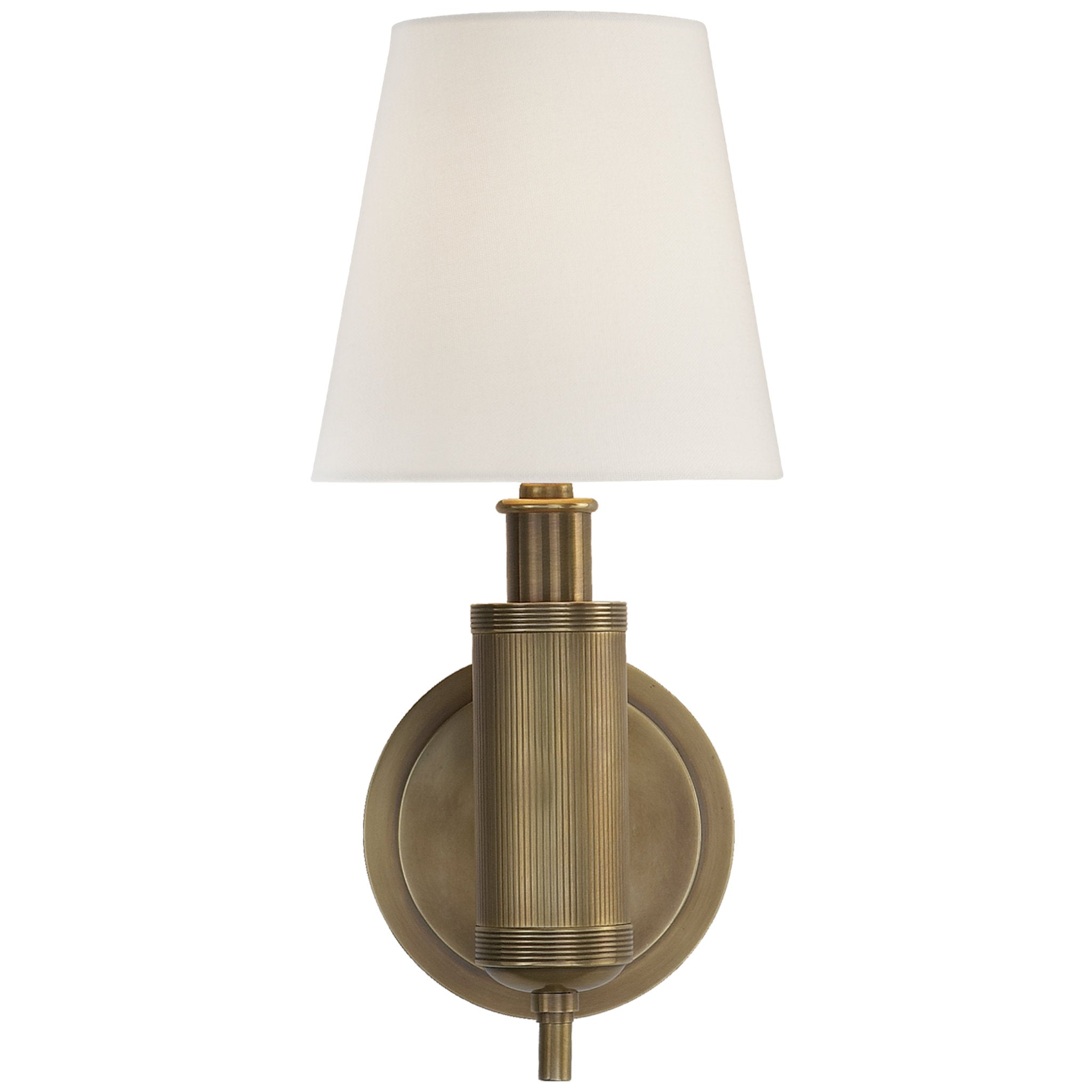 Visual Comfort Signature Collection TOB2125HAB-L Thomas O'Brien Reed 1  Light 5 inch Hand-Rubbed Antique Brass Single Sconce Wall Light in Linen