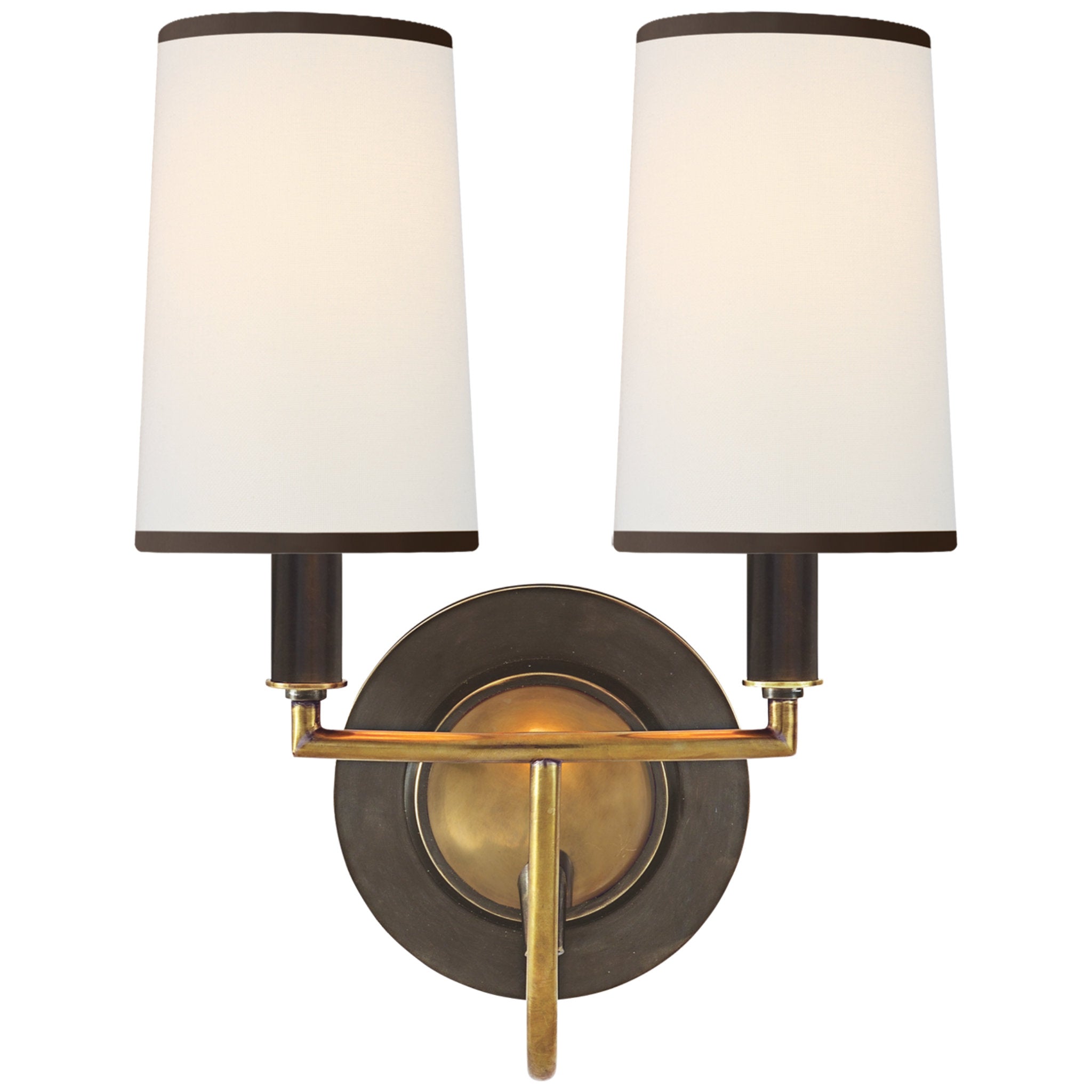 Visual Comfort Signature Collection  Visual Comfort TOB2723BZ/HAB-BZ  Thomas O'Brien Turlington LED 8.75 inch Bronze and Hand-Rubbed Antique Brass  Sconce Wall Light, XL