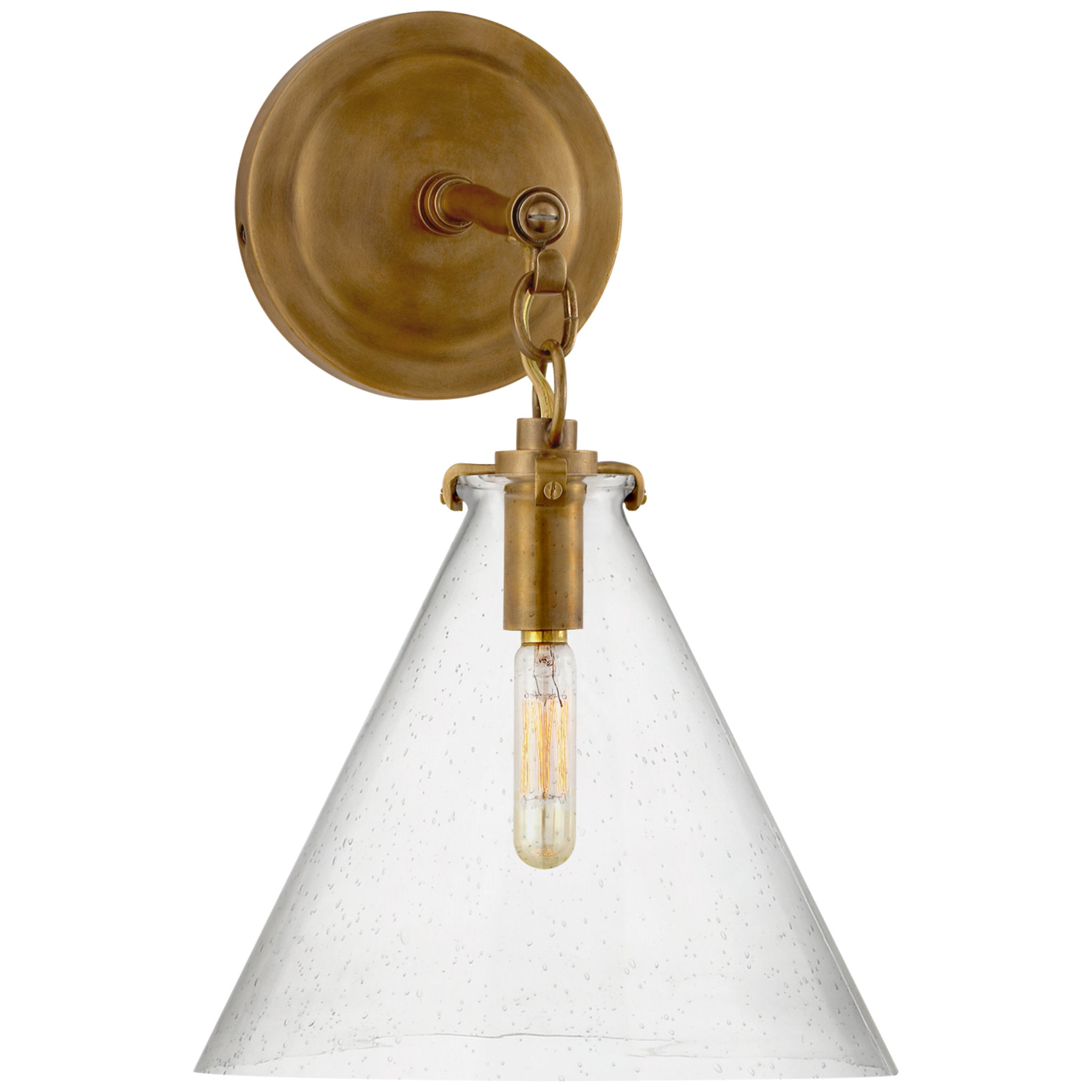 Florence Brass and Glass Globe Wall Light 10.2