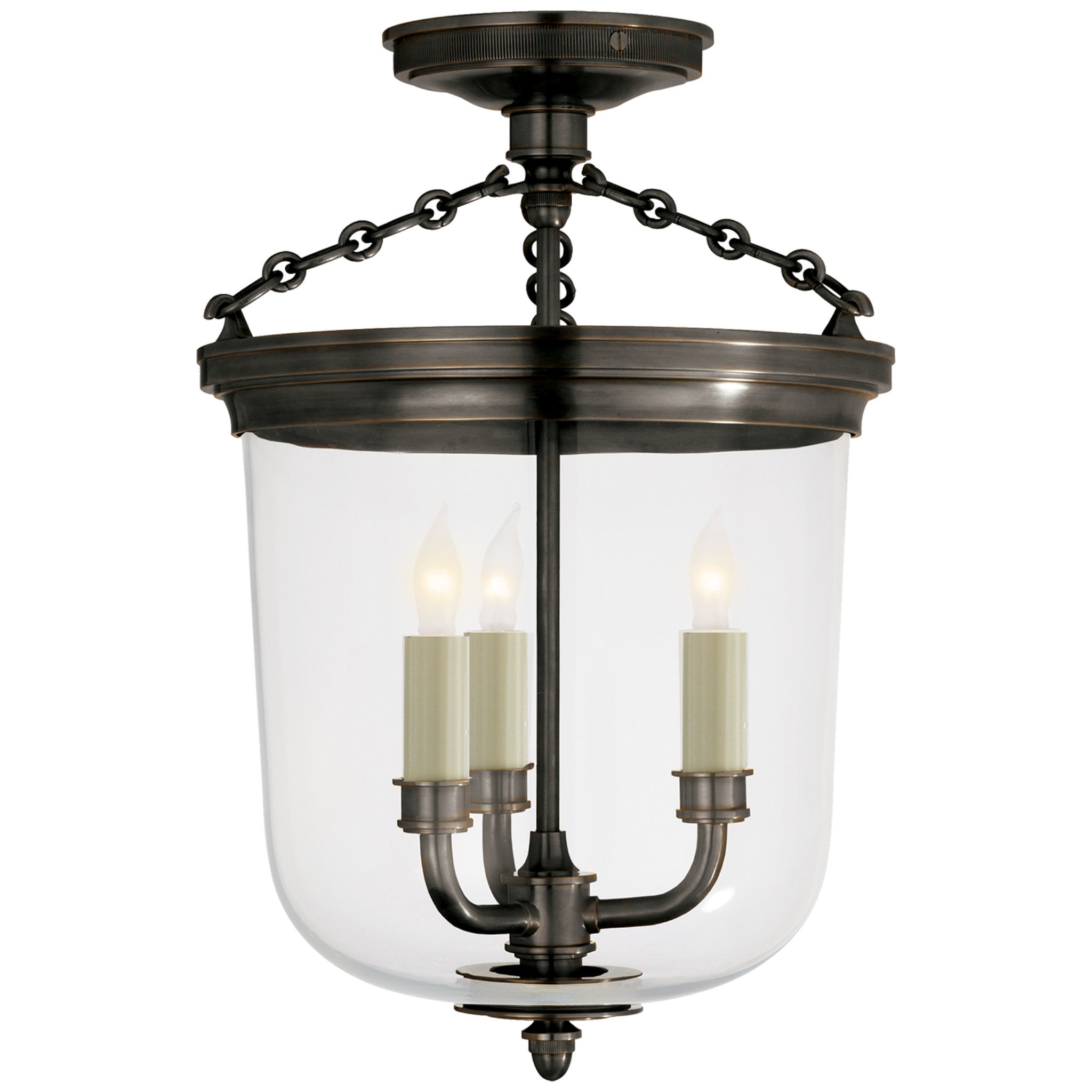 TOB4131HABWG by Visual Comfort - Tilden Large Flush Mount in Hand-Rubbed  Antique Brass with White Glass