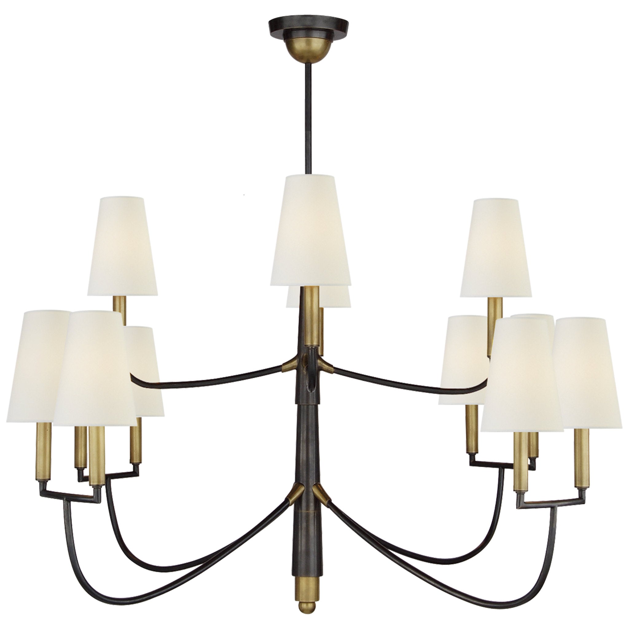 ARN5490HABWSG in Hand-rubbed Antique Brass by Visual Comfort in Little  Rock, AR - Carola Large Ring Chandelier in Hand-Rubbed Antique Brass with  White Strie Glass