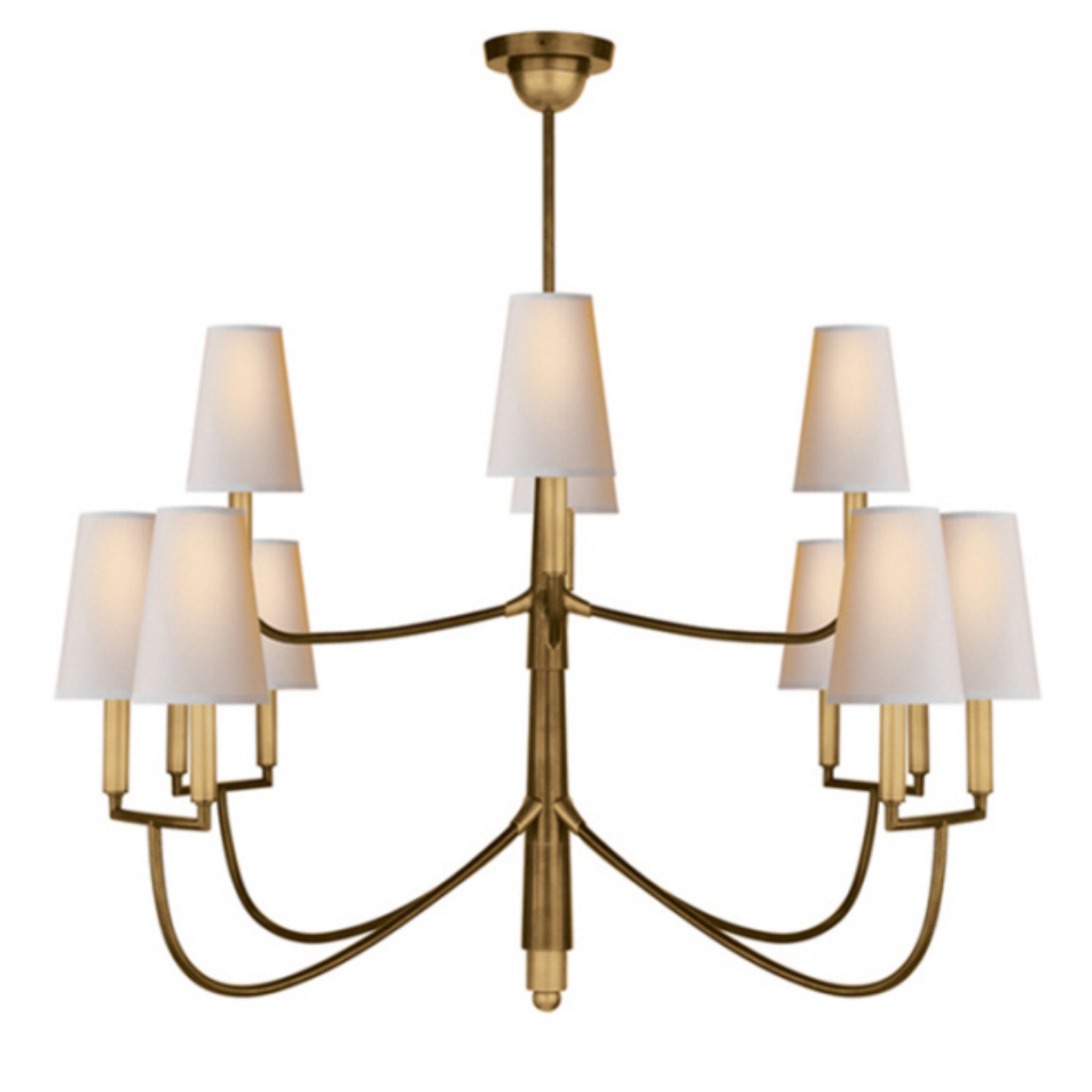 brass chandelier with shades